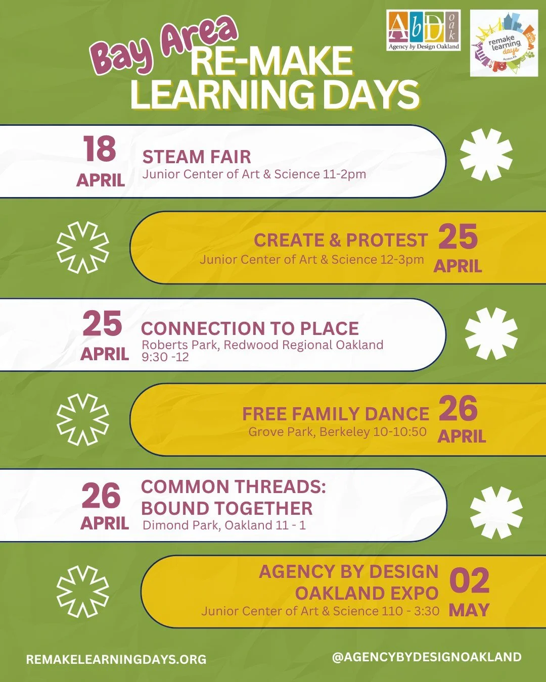 #RemakeDays is coming to the Bay!!

Come out for one of the many community making events happening around the Bay this month as a part of @remakelearning days!

Check out the line up and follow our link in bio to sign up.
