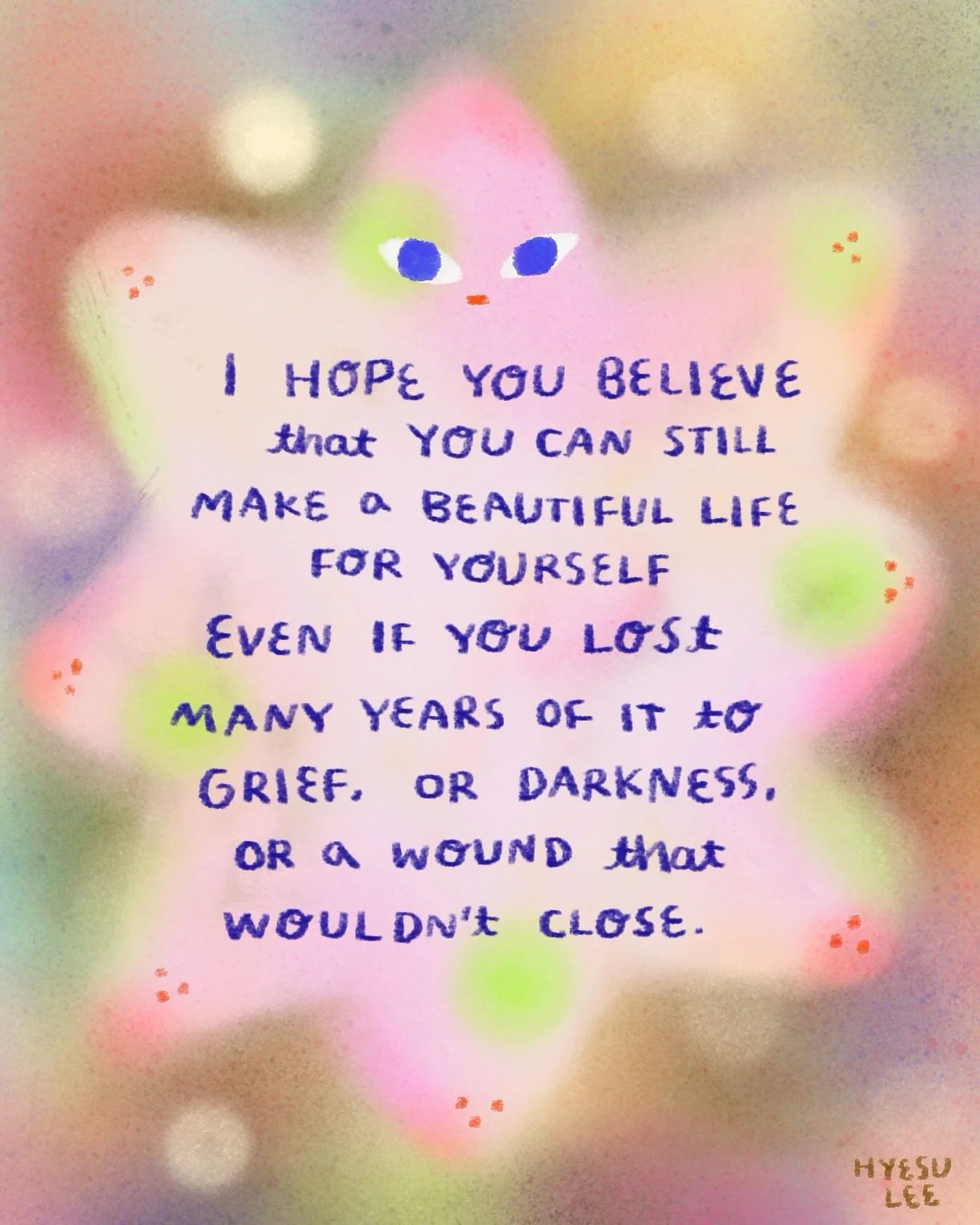 😌🫶💗 
.
.
.
.
#hyesulee #art #illustration #quote #healing