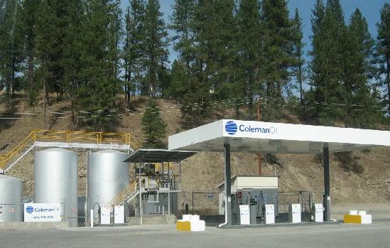 This is a photo of a bulk plant and cardlock located in Coleman Oil's fueling network.