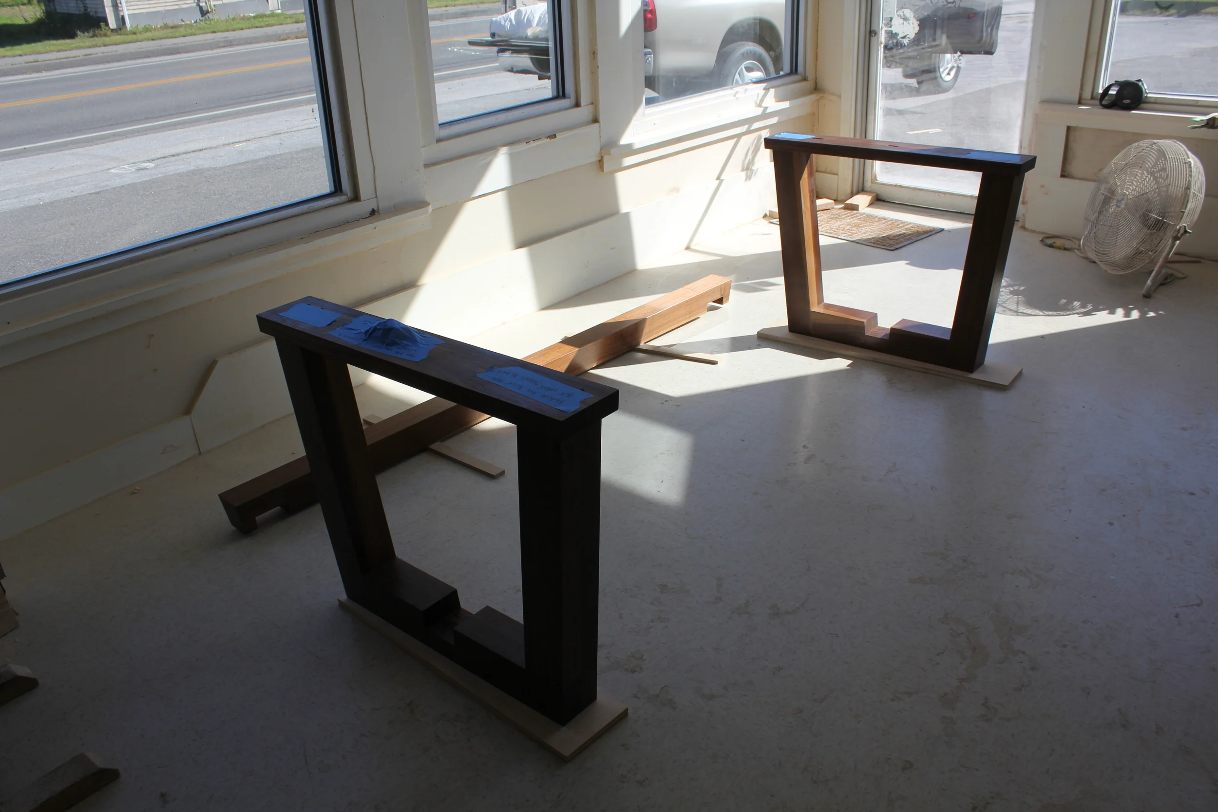 Seriously, don't be fooled by the picture, these MFers will fall over. Also, the shop being this empty looks so dreamy, like from a long-ago time....you can literally barely walk through the entire shop right now because there is so much work in there....