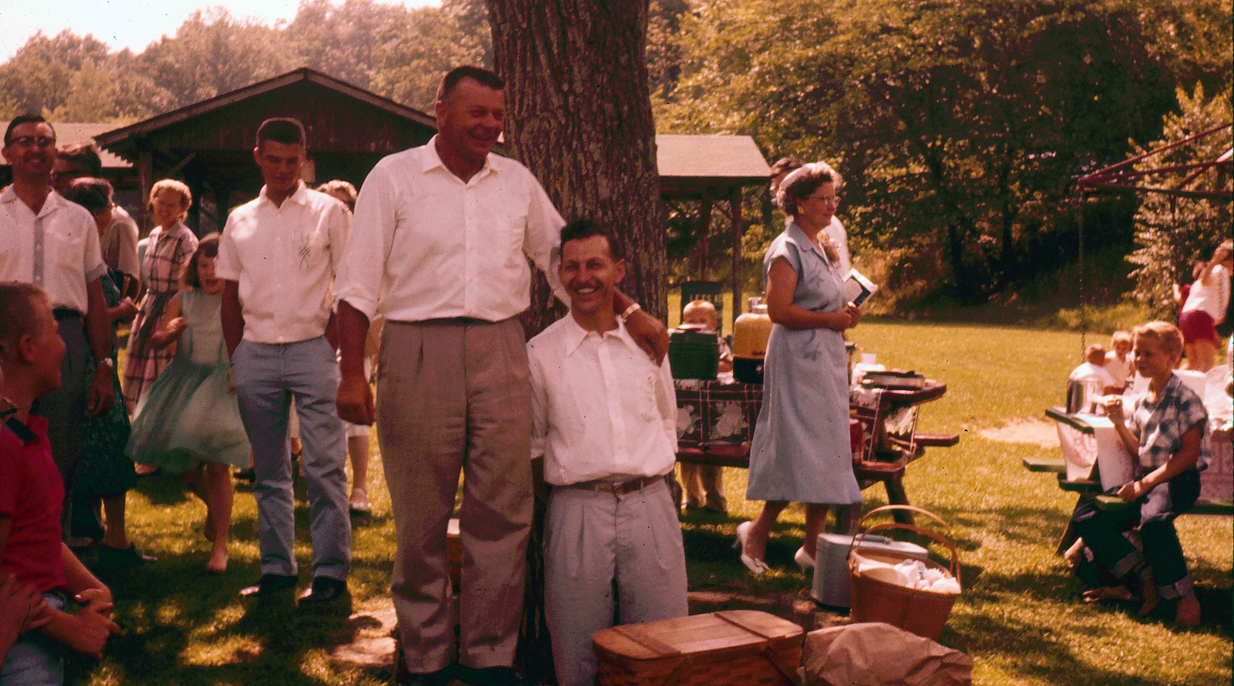 After church picnics were always a time of fellowship and good humor.