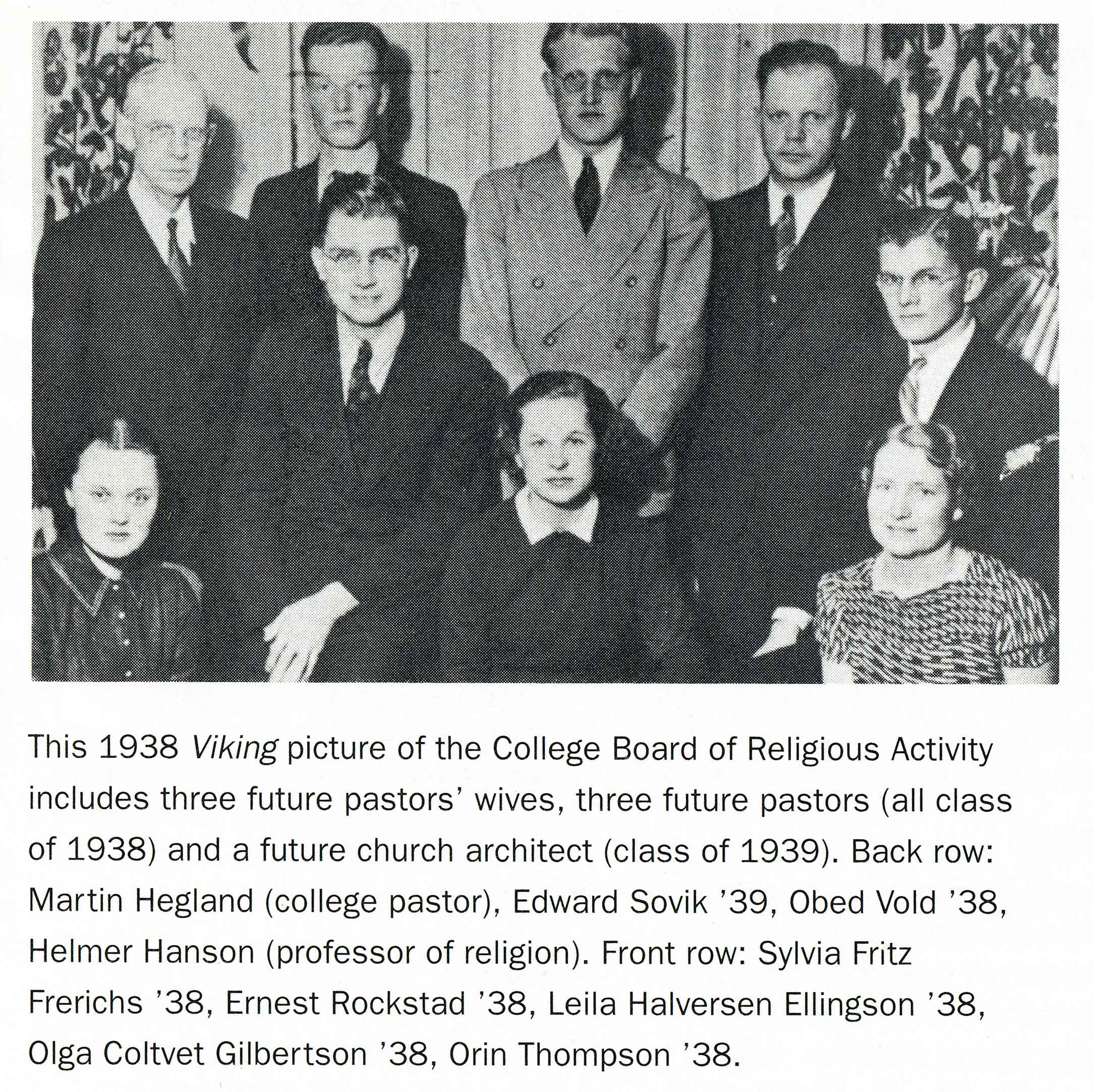 Clipping from a 1992 St.Olaf Magazine article featuring members of the class of 1938 and 1939.