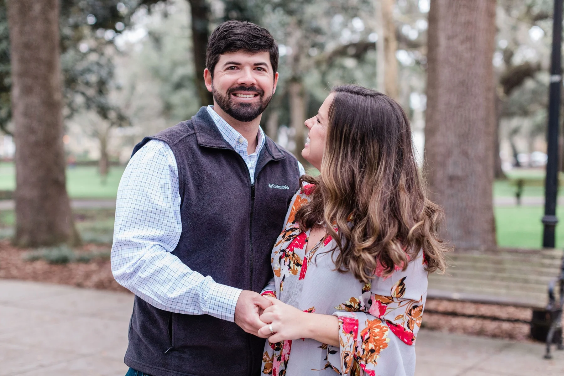 Travis + Abby’s Surprise Forsyth Fountain Proposal - Savannah Proposal Photographer | Apt. B Photography