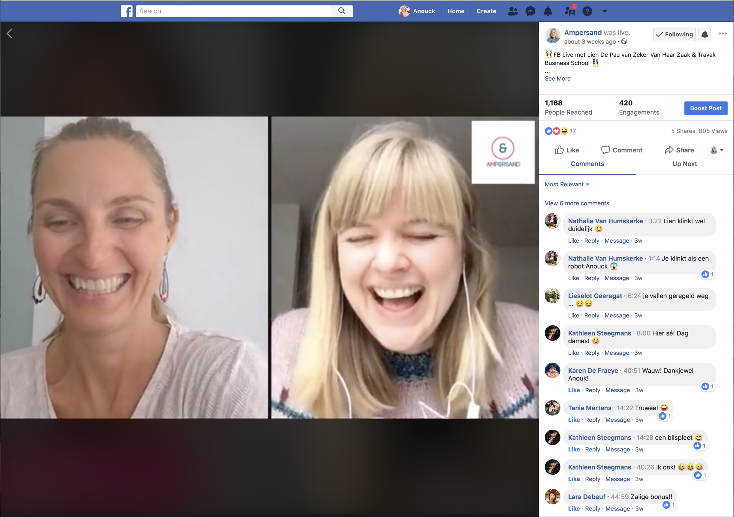 Je ziet dat dat volledig pijnloos kan, zo’n FAcebook Live.