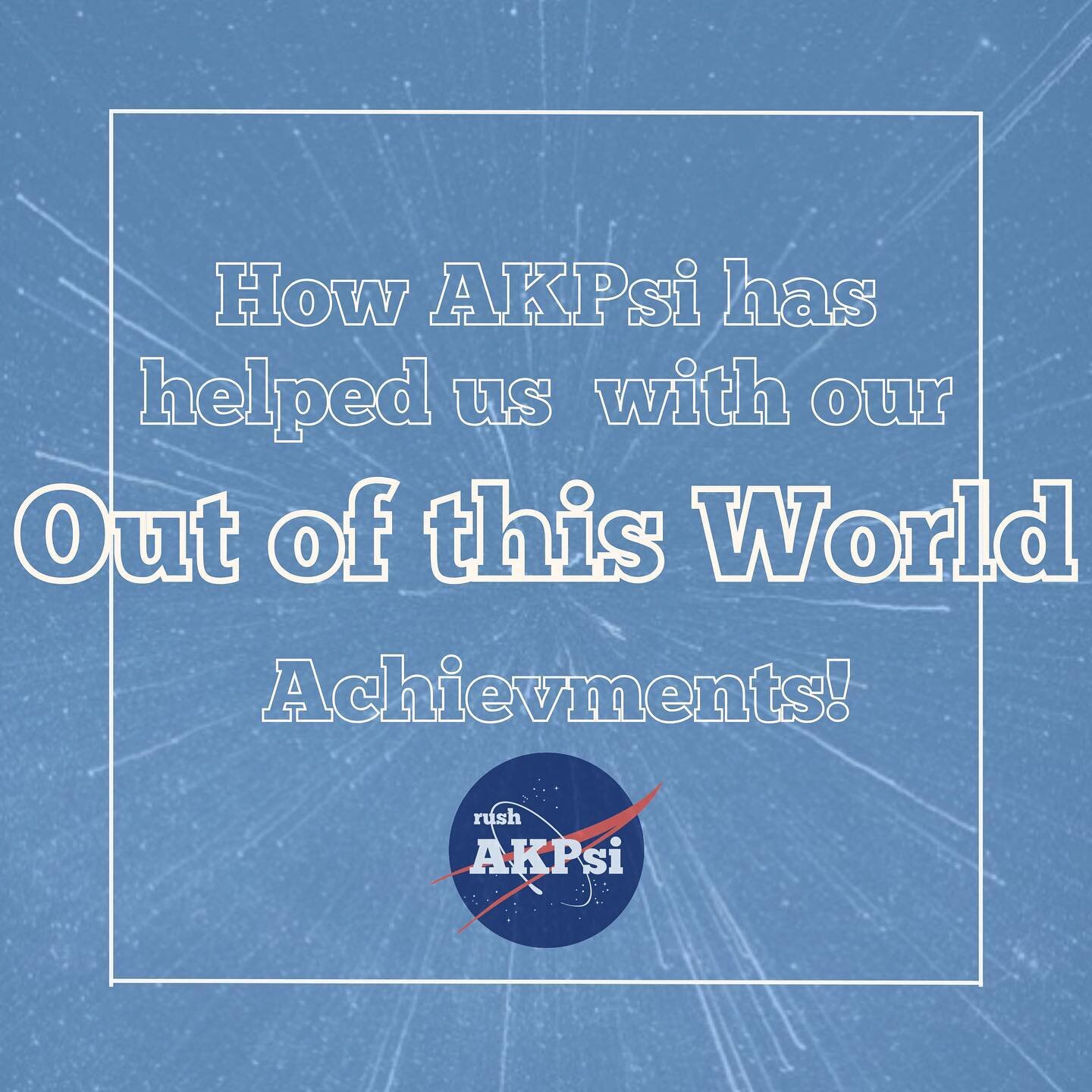 AKPsi not only offers our members an incredible brotherhood, but resources, tools, and connections to bring their future to new heights🚀⭐️ 

Four of our bros wrote a little bit on how AKPsi has helped them get their OUT OF THIS WORLD internships! 


