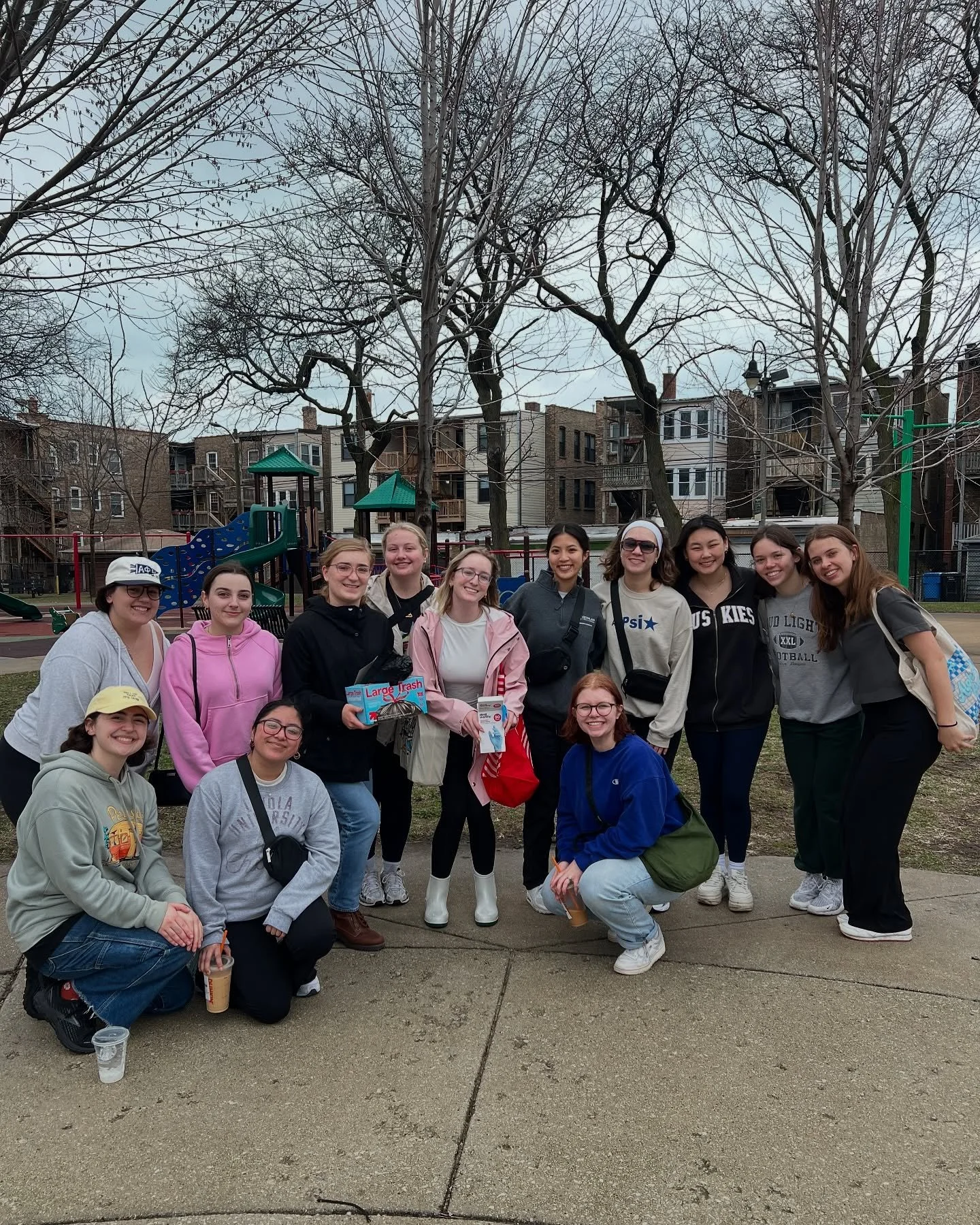 Service Sunday! Shout out to vp of service for organizing a park clean up at Schreiber Park! ♻️🌲