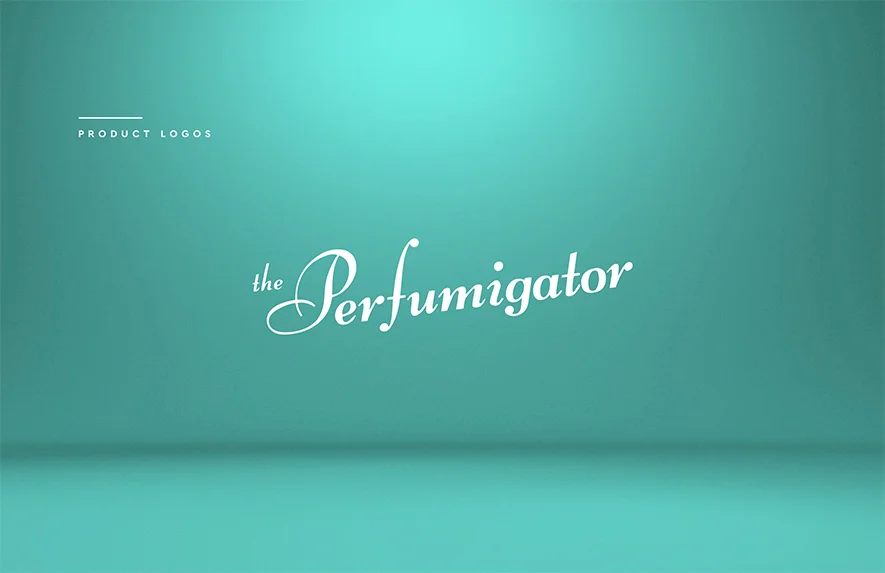 The elegant, yet bold script worked well to resemble a perfume brand you might find on an infomercial.