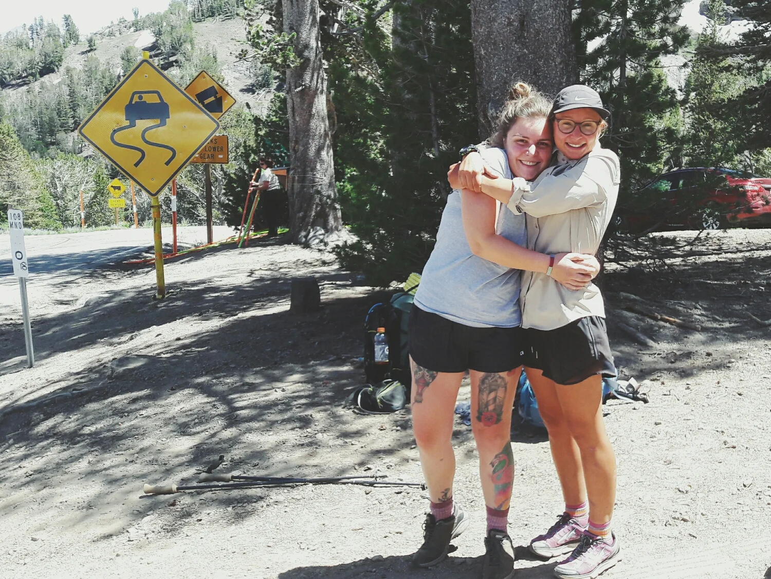 Together forever and never apart. Met up with this gal on Sonora Pass. 