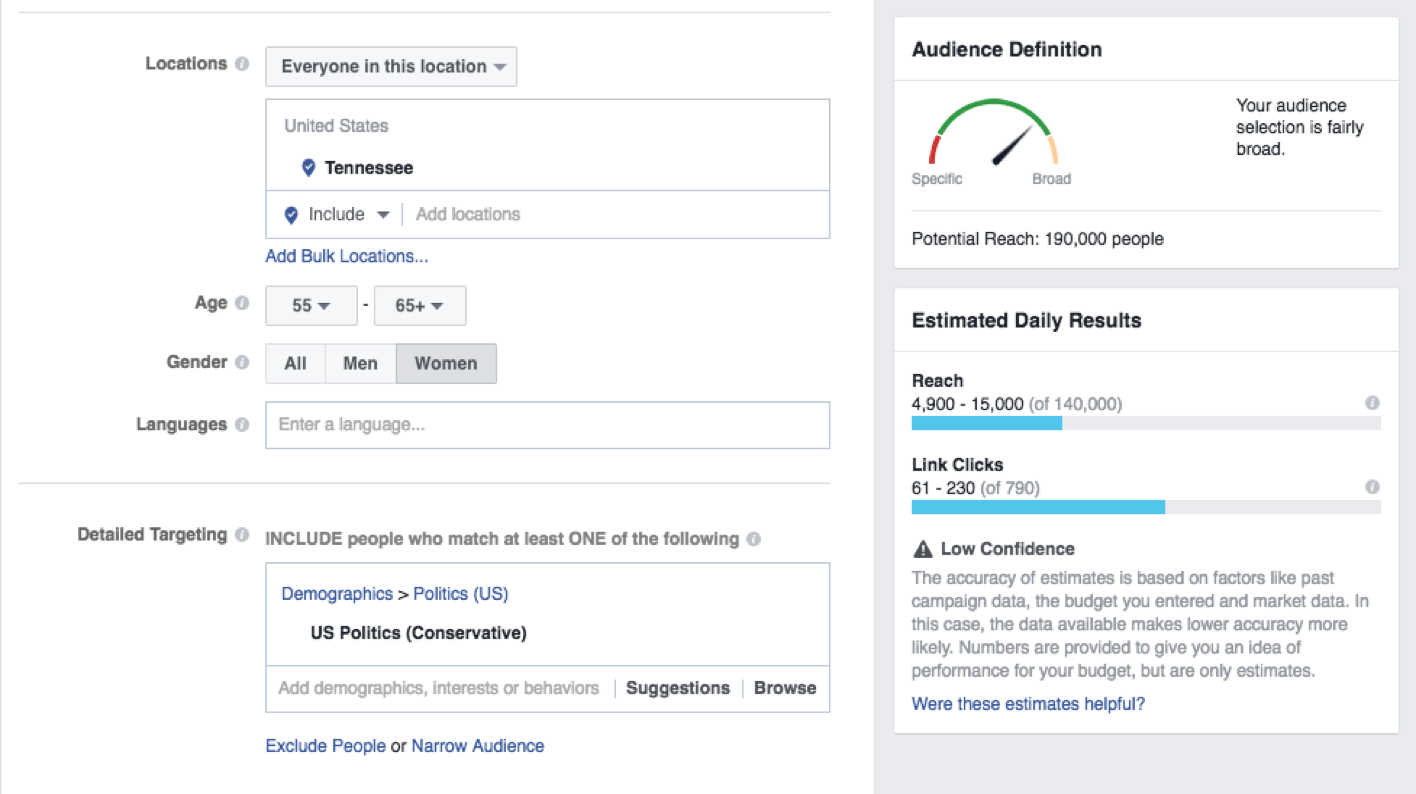ad targeting example
