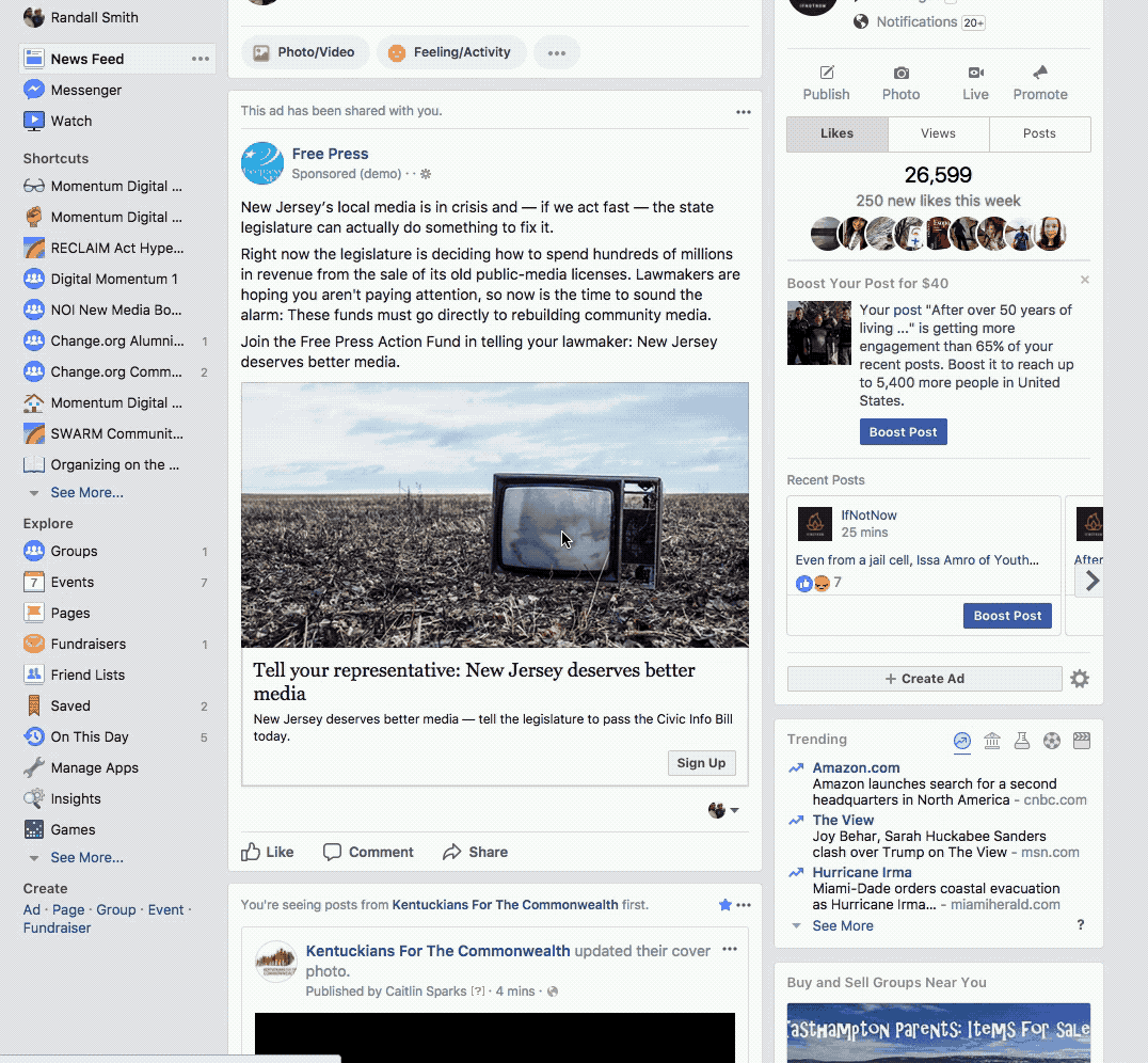 Facebook Lead Gen Ads Demo with Free Press Action Fund