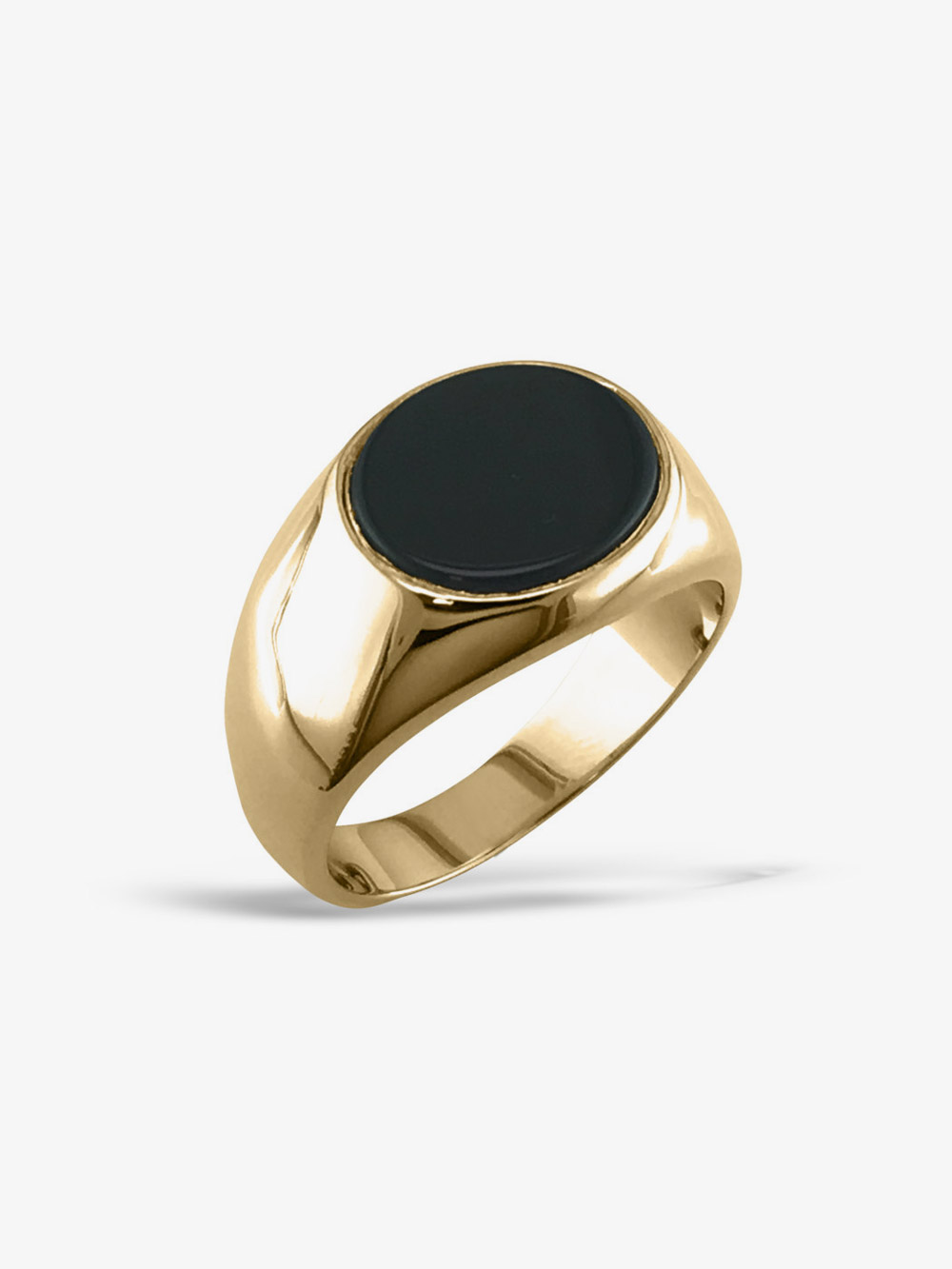 Men's Black Onyx Ring, Gold Signet Ring — Memories by Mastercraft