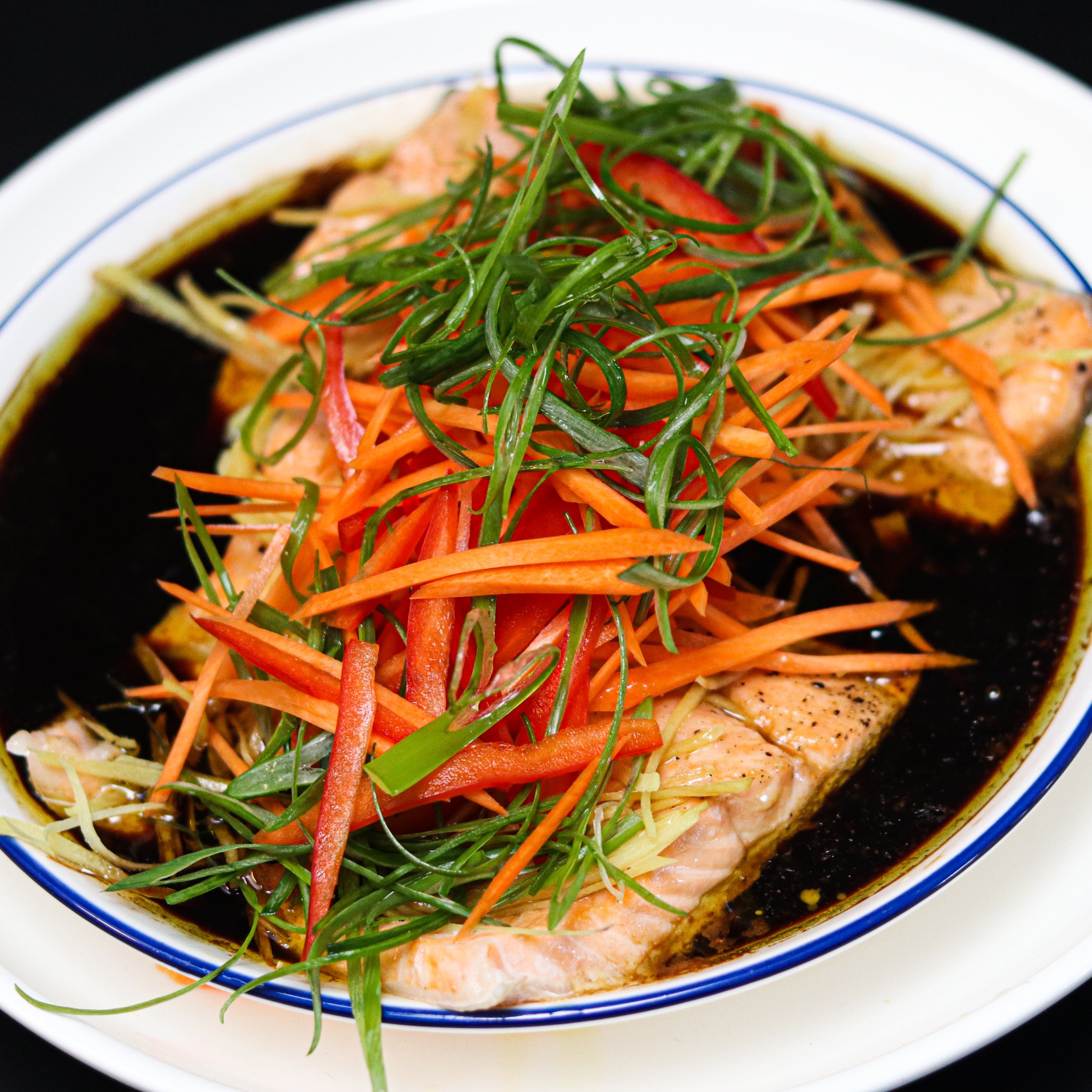 Chinese Steamed Fish with Ginger Shallot Sauce