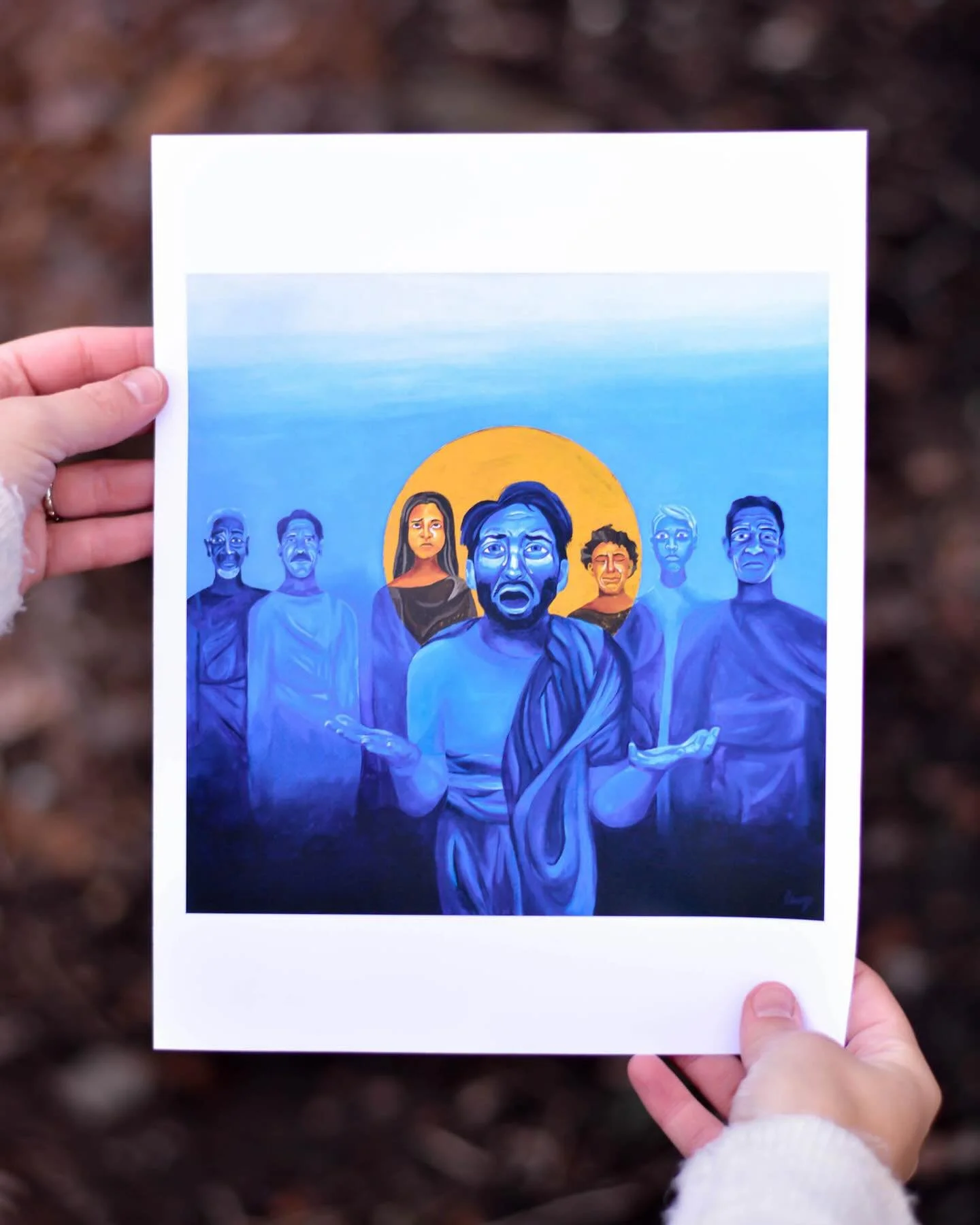 I imaged Jesus in sorrowful hues, tearfully imploring his friend to come out, while the crowd bears down on his shoulders. Perhaps things got too real. Did he feel the creeping chills of his own fate while standing at the mouth of the tomb? Did he fe