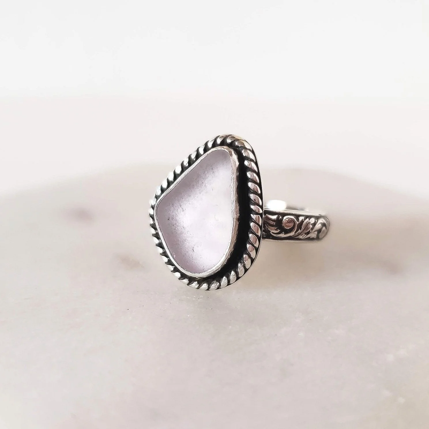 Lilac Seaglass Ring