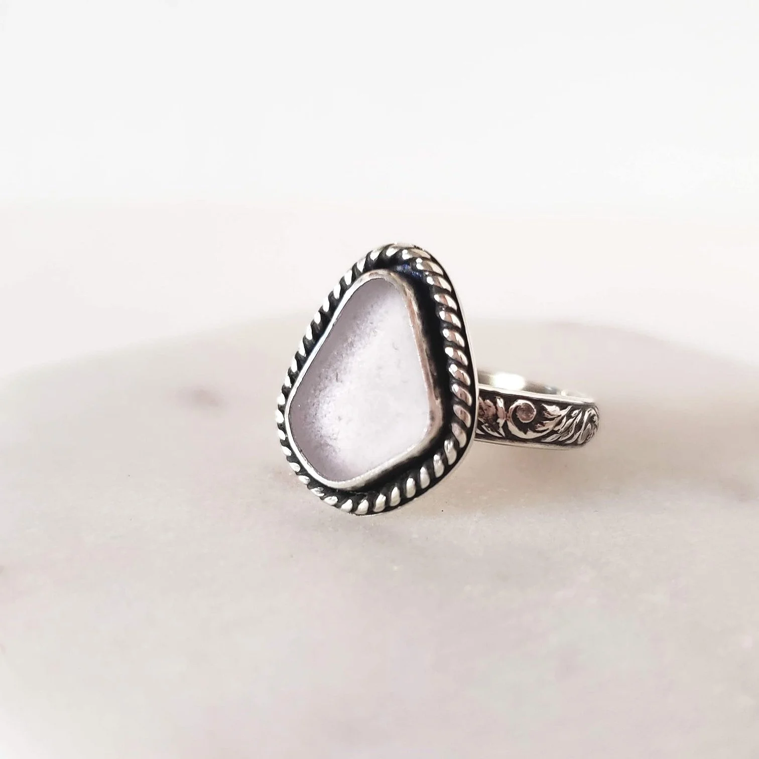 Lilac Seaglass Ring
