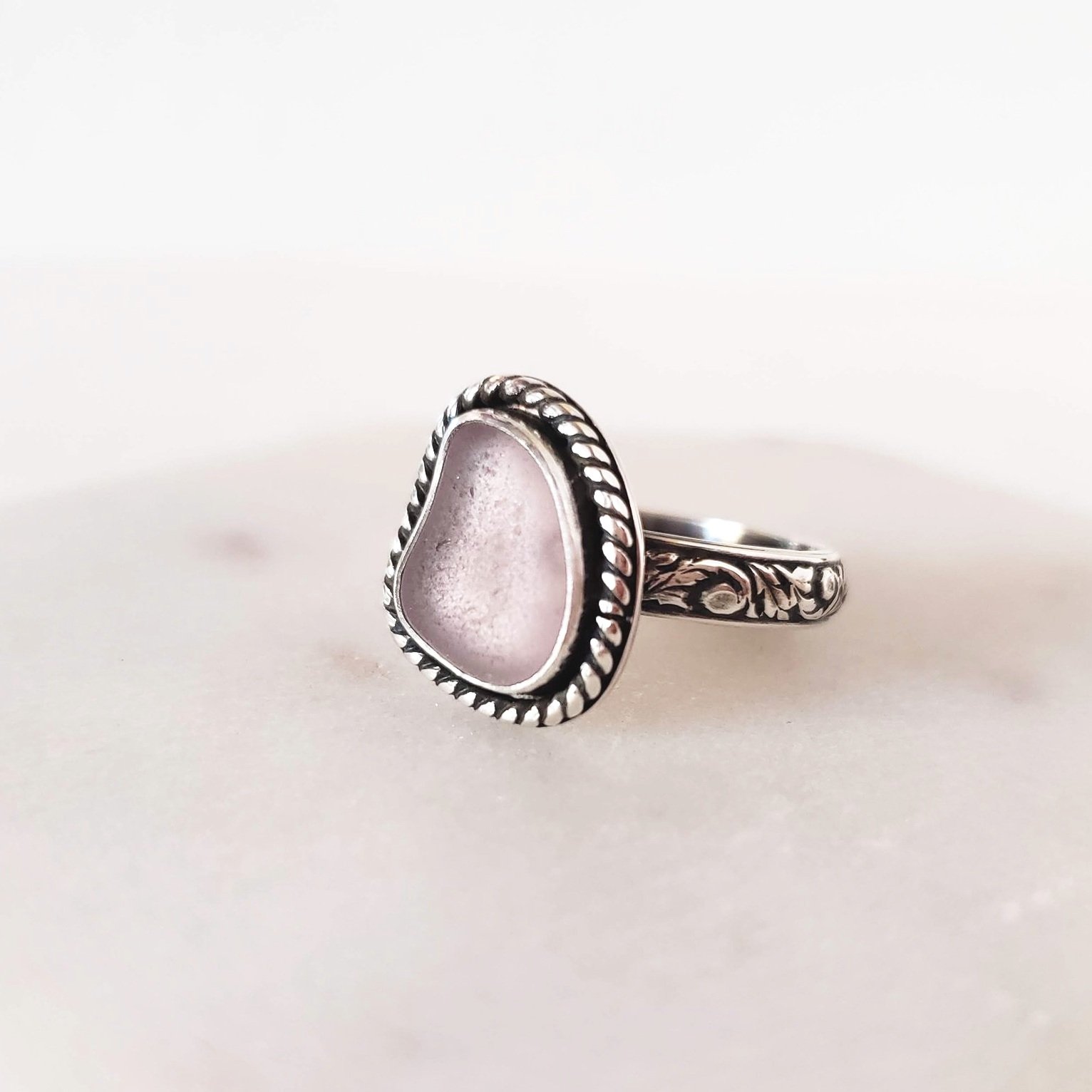 Light Lavender Seaglass Ring