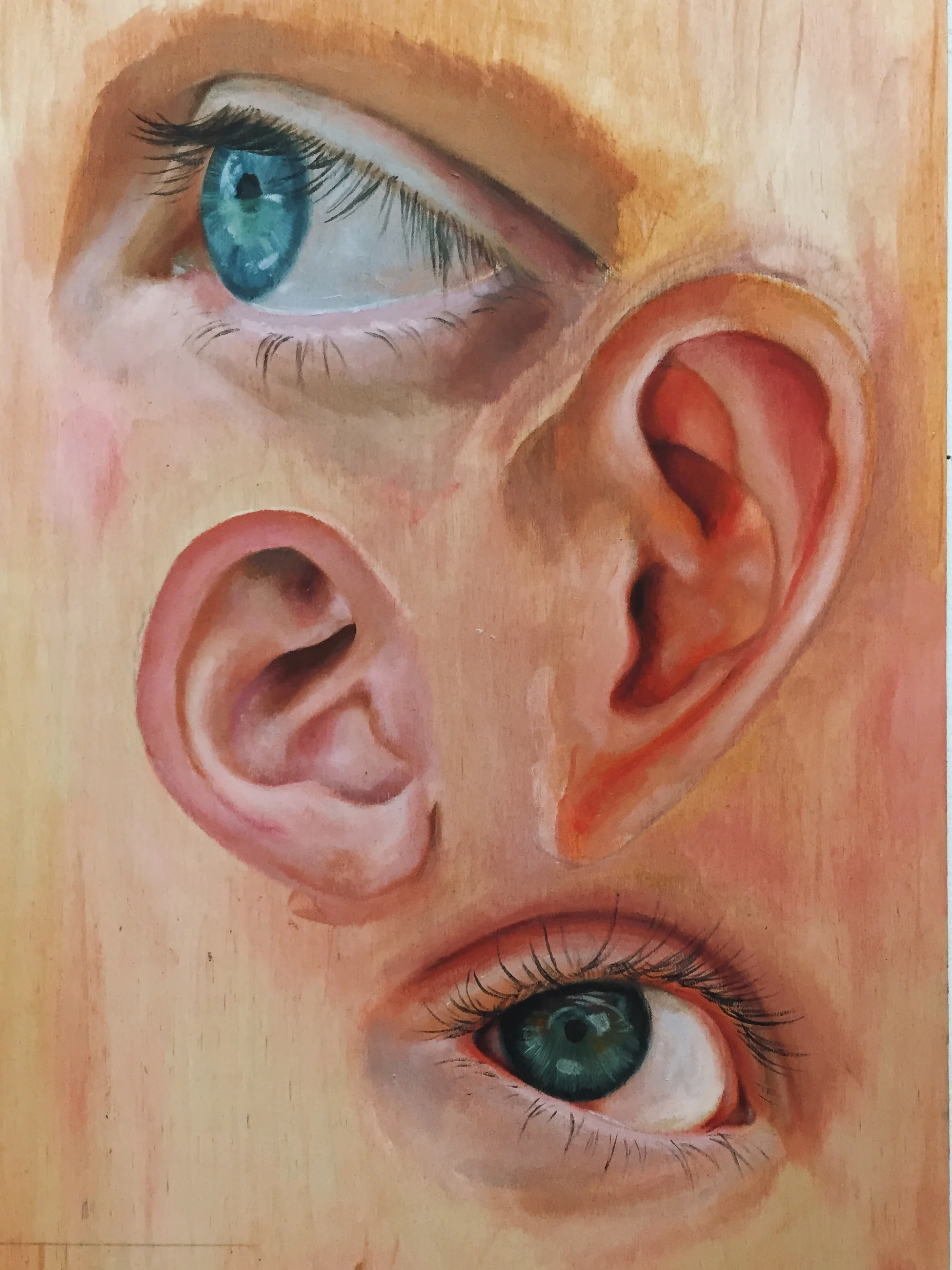 Study, acrylic on wood, 2014