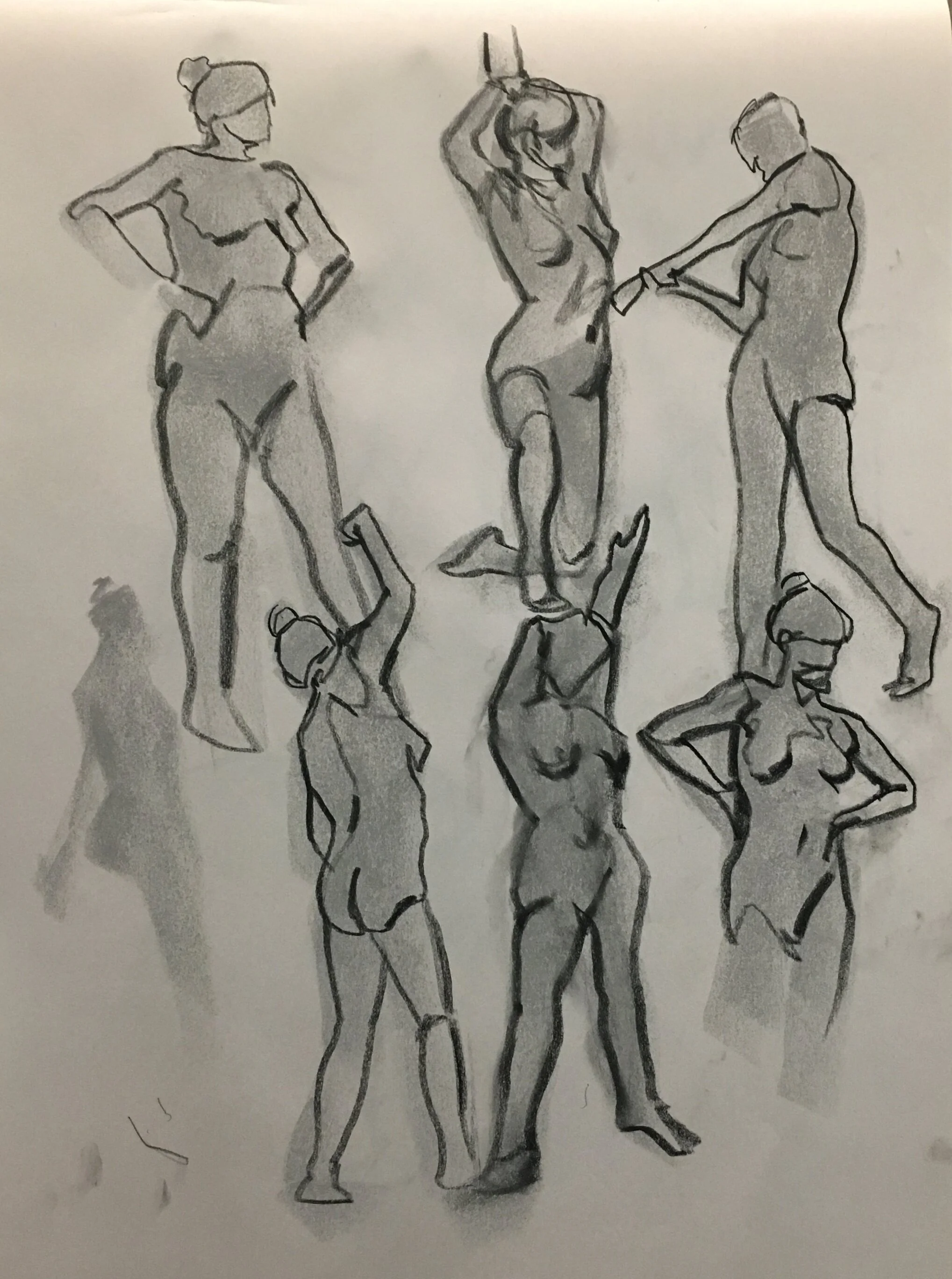 LIFE DRAWING, CHARCOAL ON PAPER, 2018