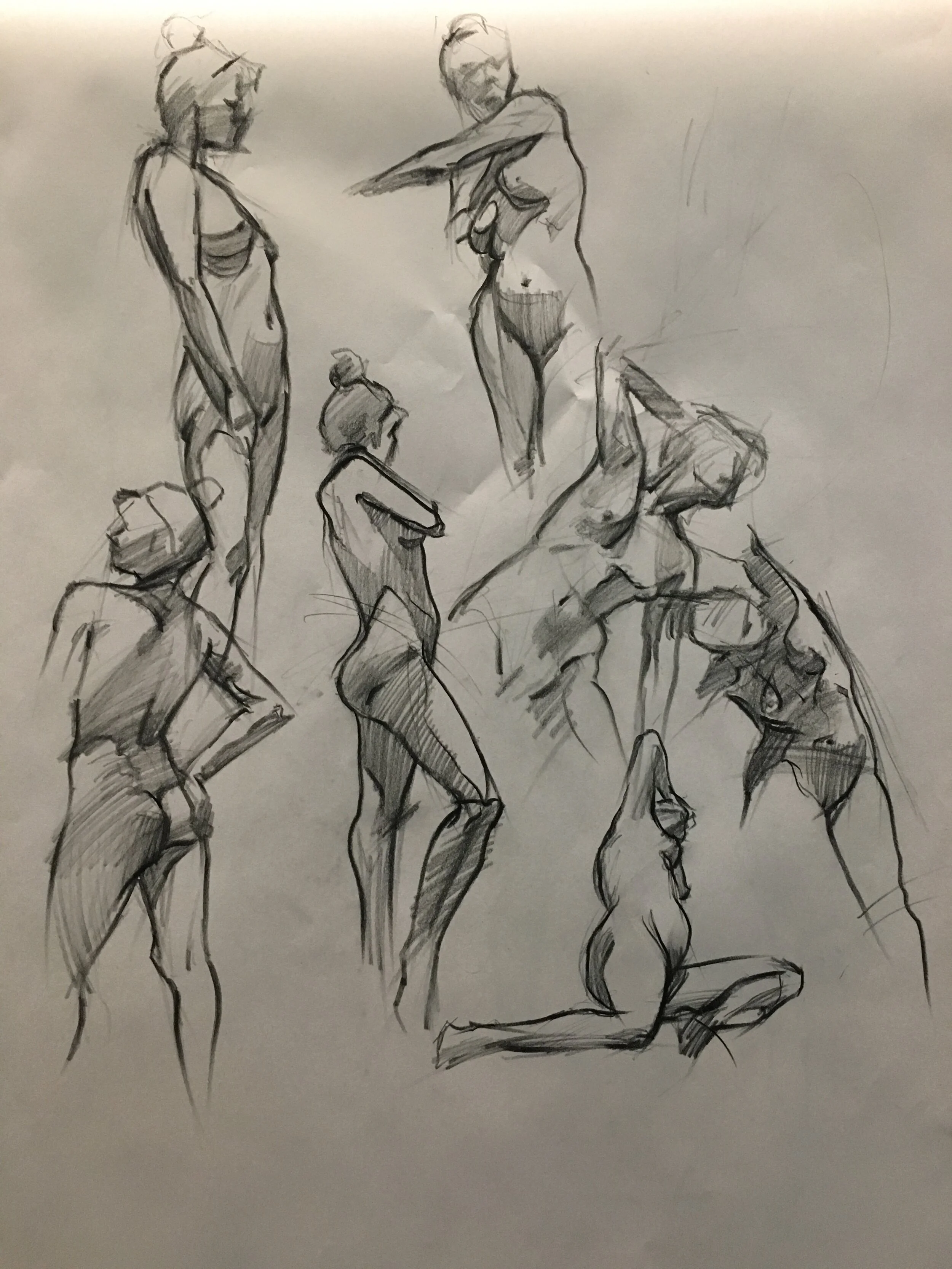 LIFE DRAWING, CHARCOAL ON PAPER, 2018