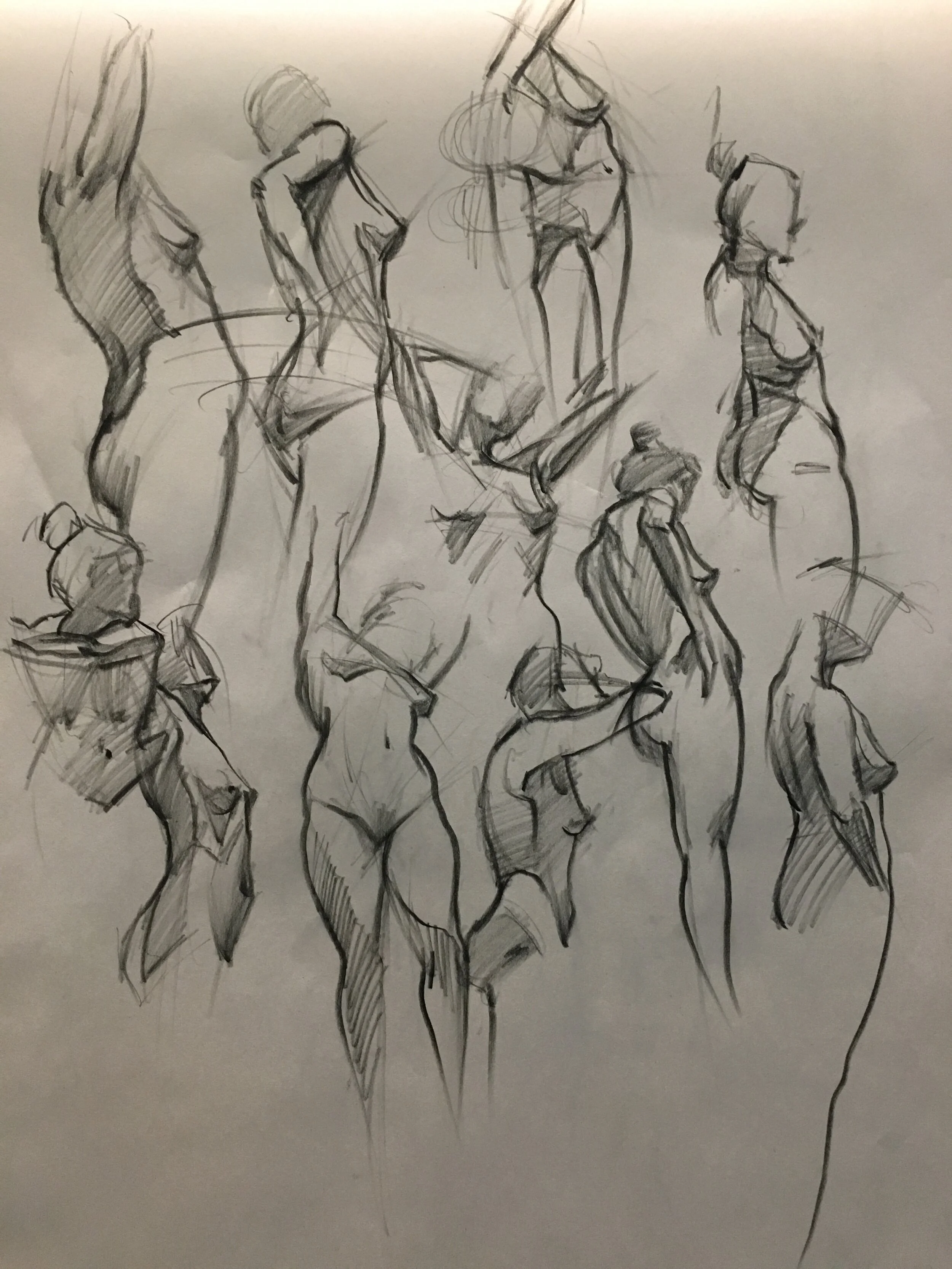 LIFE DRAWING, CHARCOAL ON PAPER, 2018