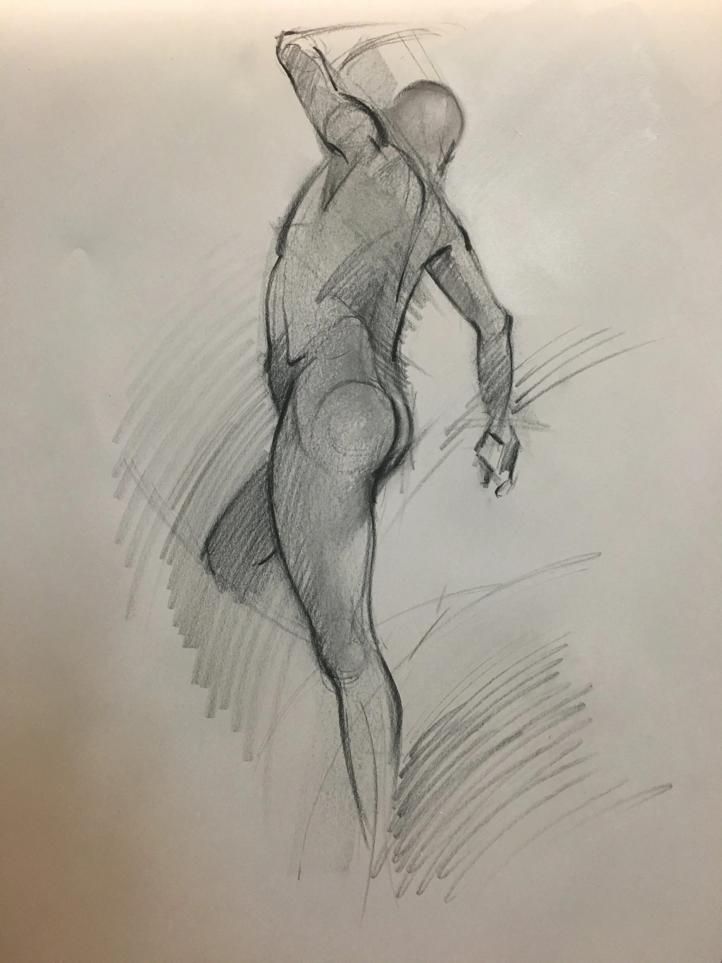 LIFE DRAWING, CHARCOAL ON PAPER, 2018
