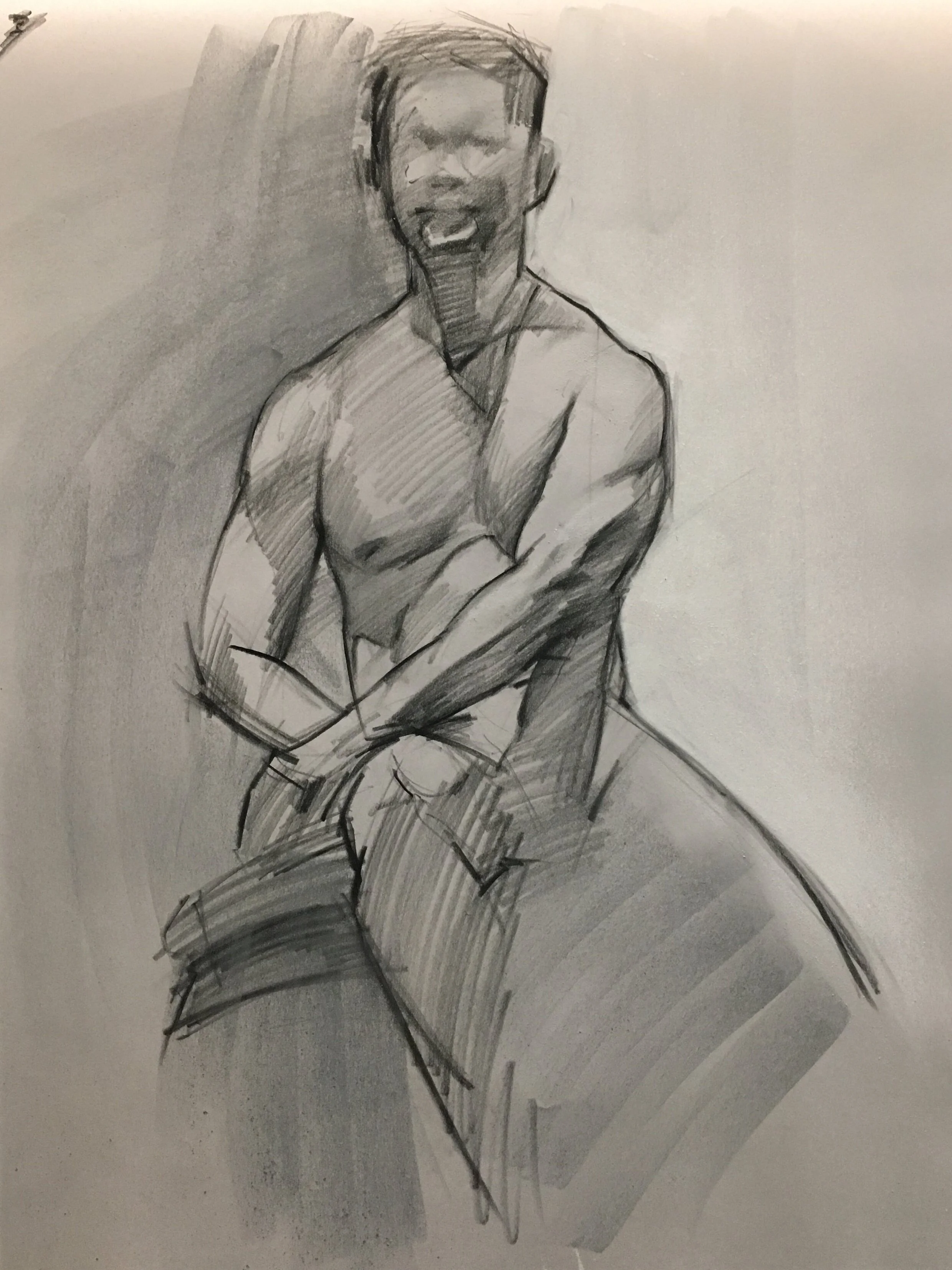 LIFE DRAWING, CHARCOAL ON PAPER, 2018