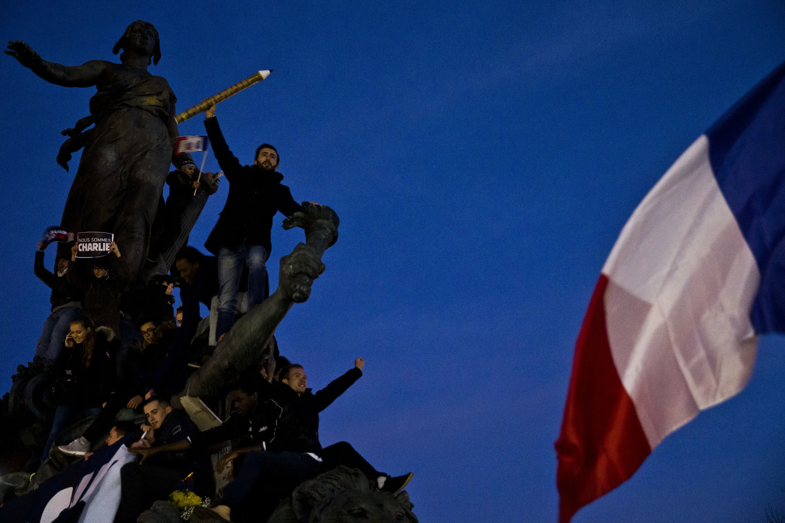 Solidarity march in Paris after Charlie Hebdo shooting. January 11, 2015
