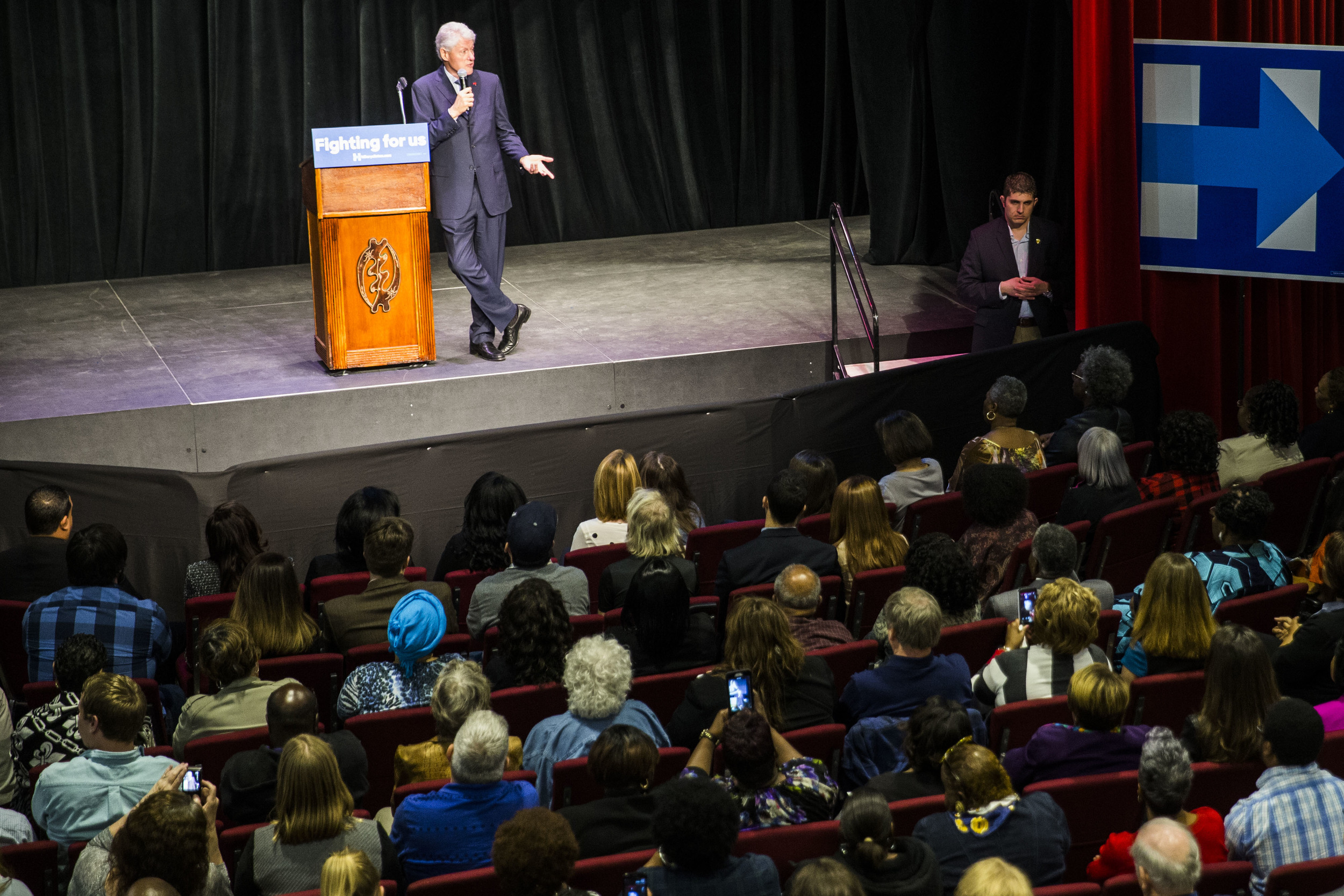 Bill Clinton speaks at his wife's campaign rally in New Orleans