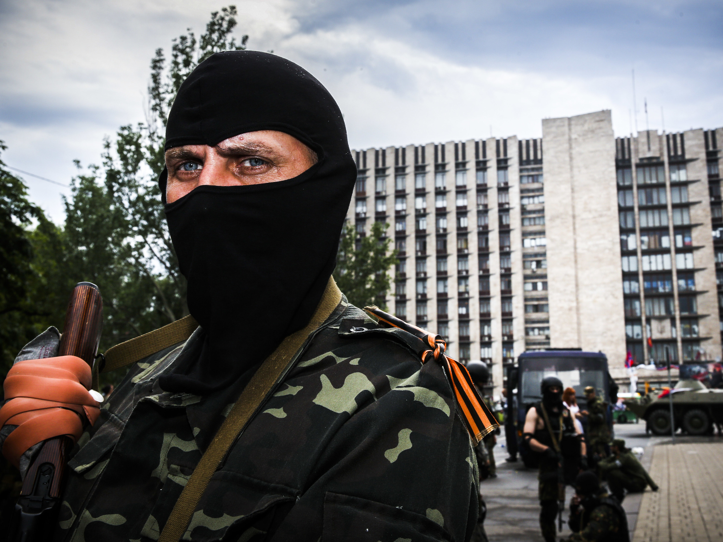  An armed separatist is seen in Donetsk 
