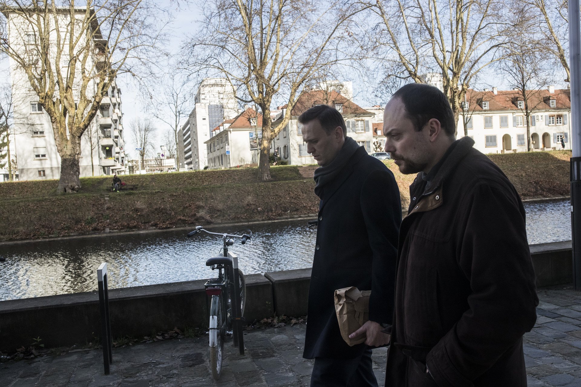  Alexey Navalny walks with Vladimir Kara-Murza in Strasbourg, France on January 24, 2018. Prior to the talk, Navalny spoke at the ECHR arguing against Russia in one of the many cases on his unlawful arrests at protest rallies. Kara-Murza, an oppositi