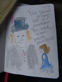 An imagined page from one of Eden's early art journals, likely Notebook 11 or 12.