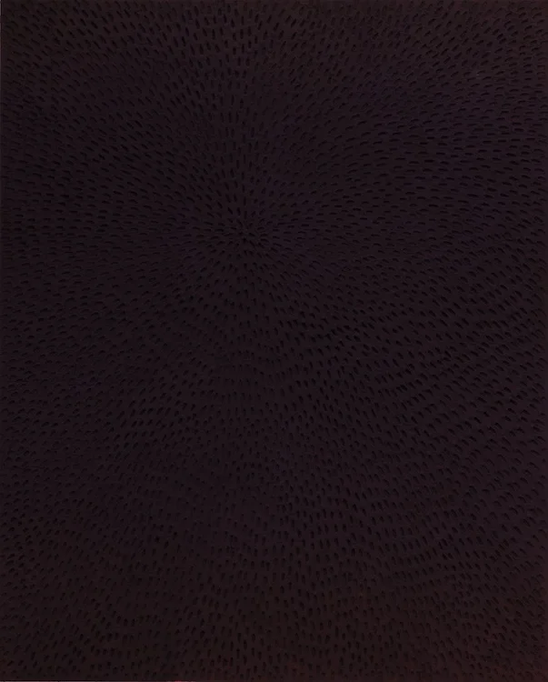 Glowing Through the Haze (Painted Burgundy Sand SF #1F, Purple Red Yellow and Pink), 2016