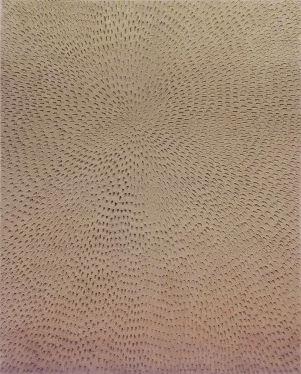 In the Morning I Watch You Rise (Painted Light Pink Grey Sand SF #2F, Yellow Orange Pink and Lavender), 2017