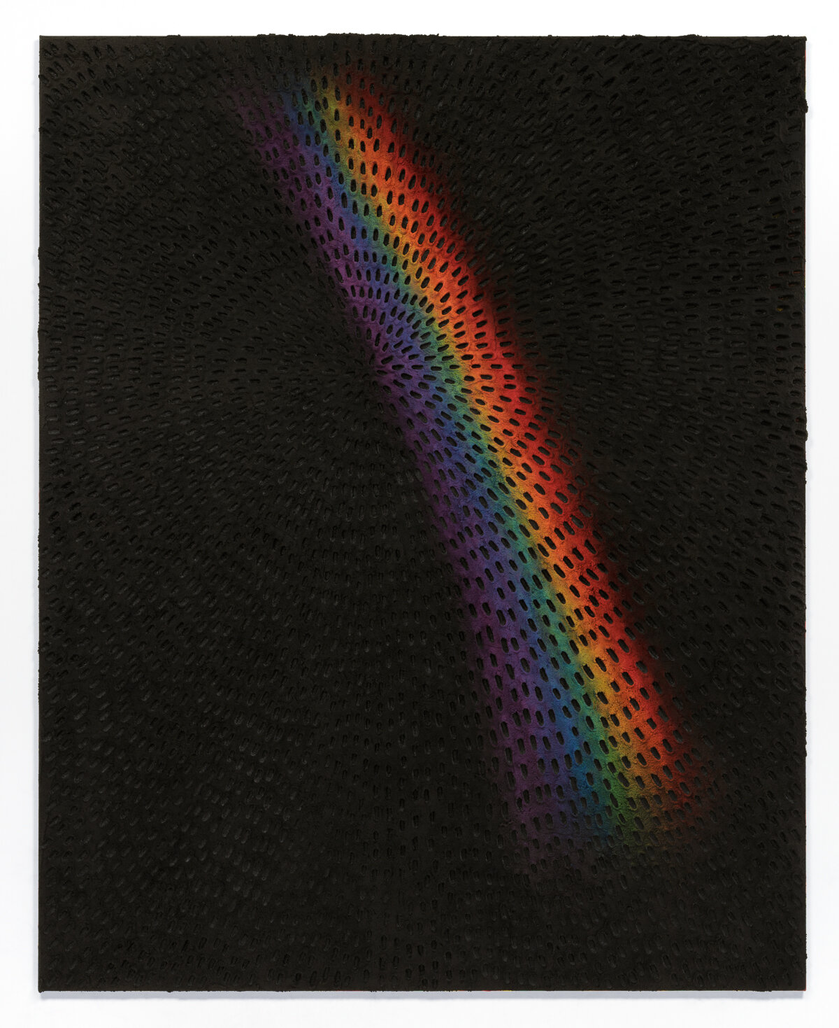  Black Rainbow, 2017  Sand, acrylic and oil on linen  92 x 74 inches 