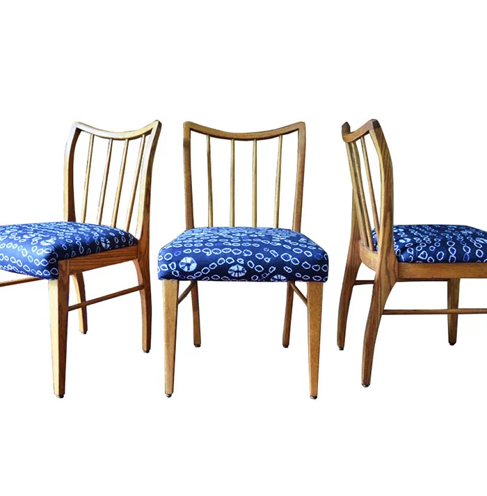Nigerian Midnight With Stars Dining Chairs - set of three