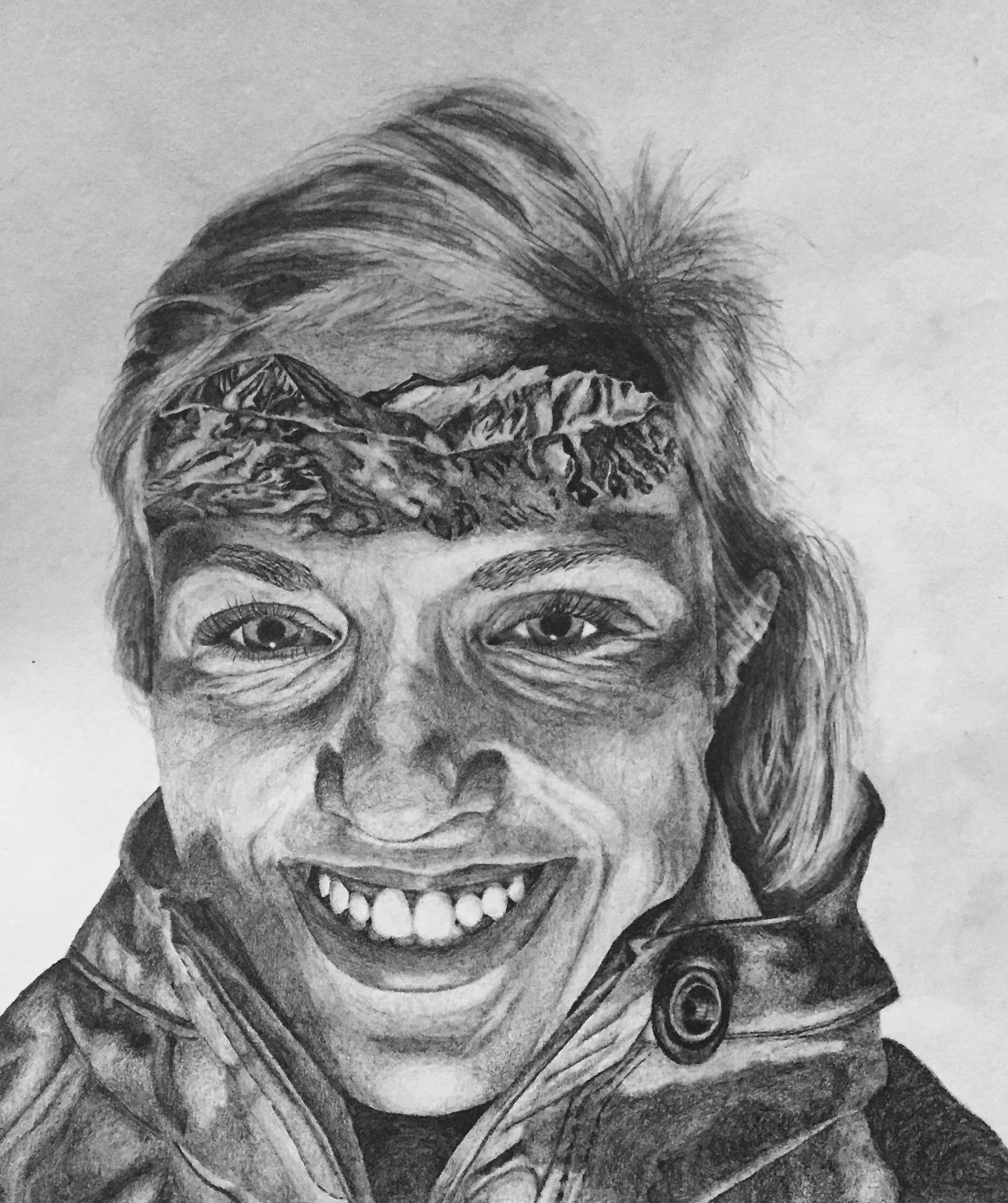 Graphite drawing - Mountain Brain