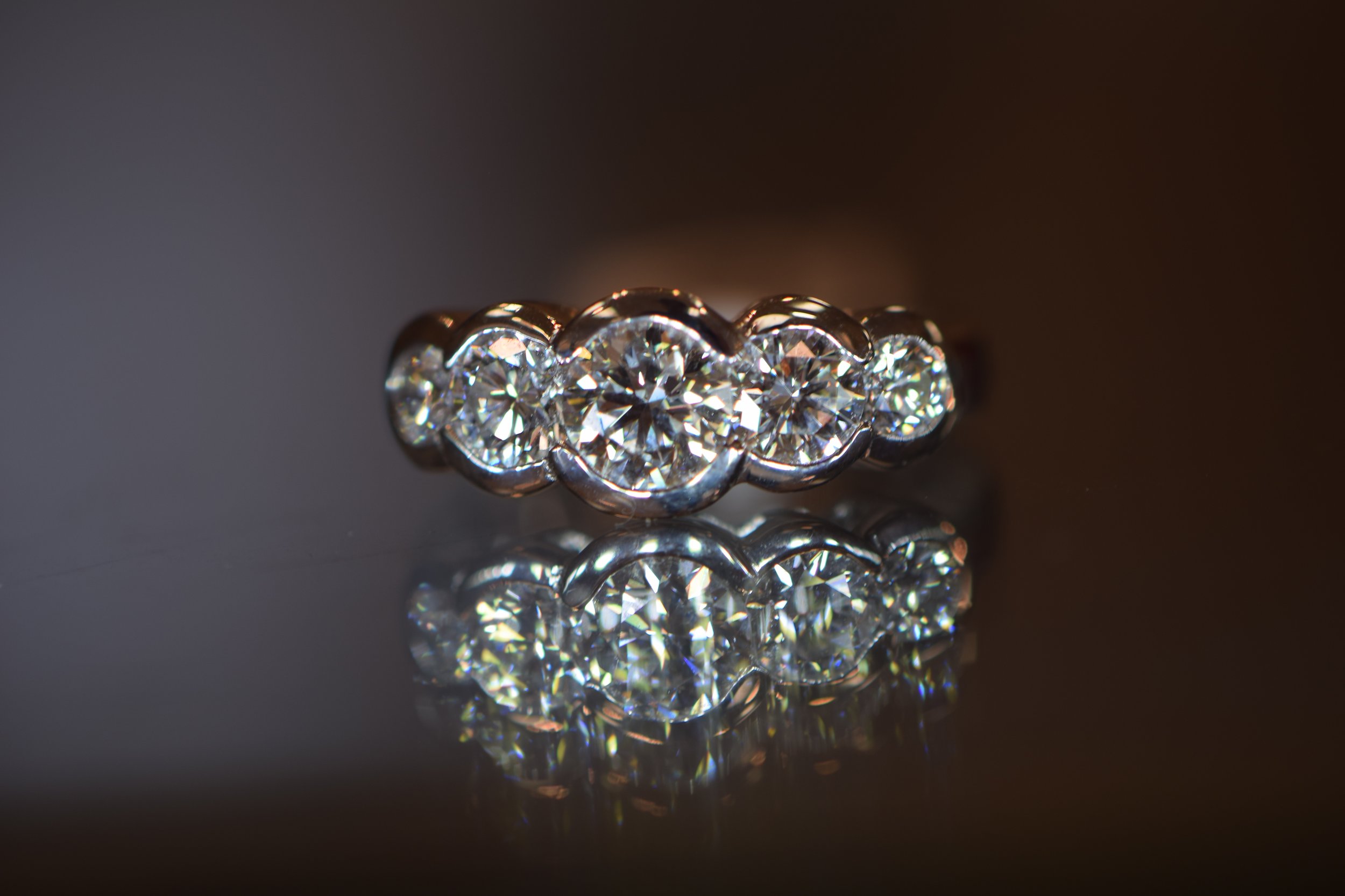 Five stone diamond wedding ring