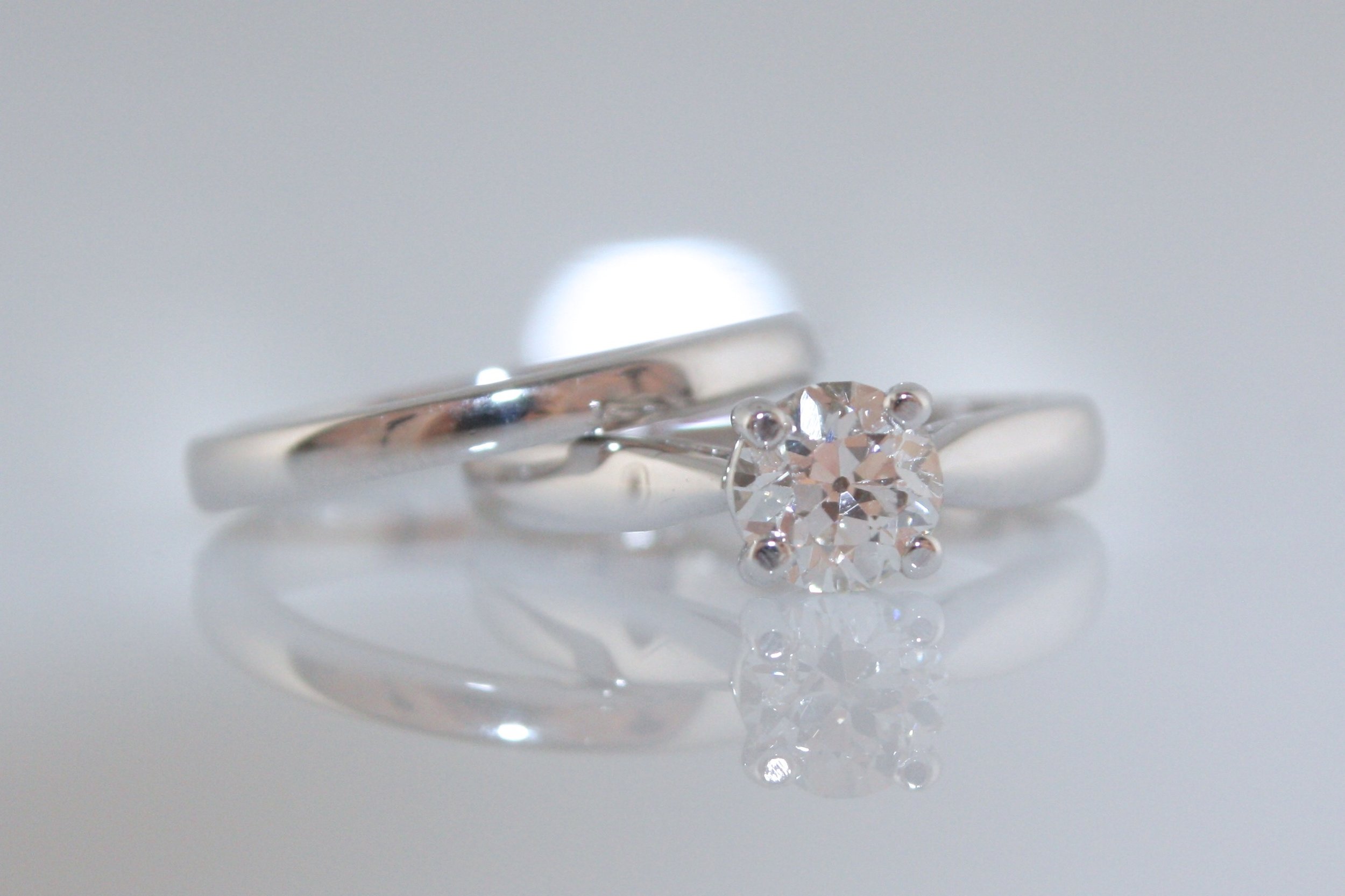 Classic Asscher diamond solitaire ring 