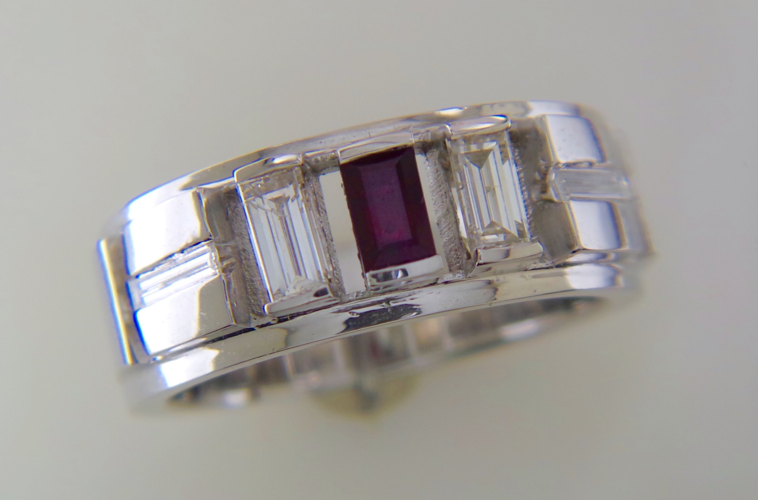 Men's ruby and diamond ring