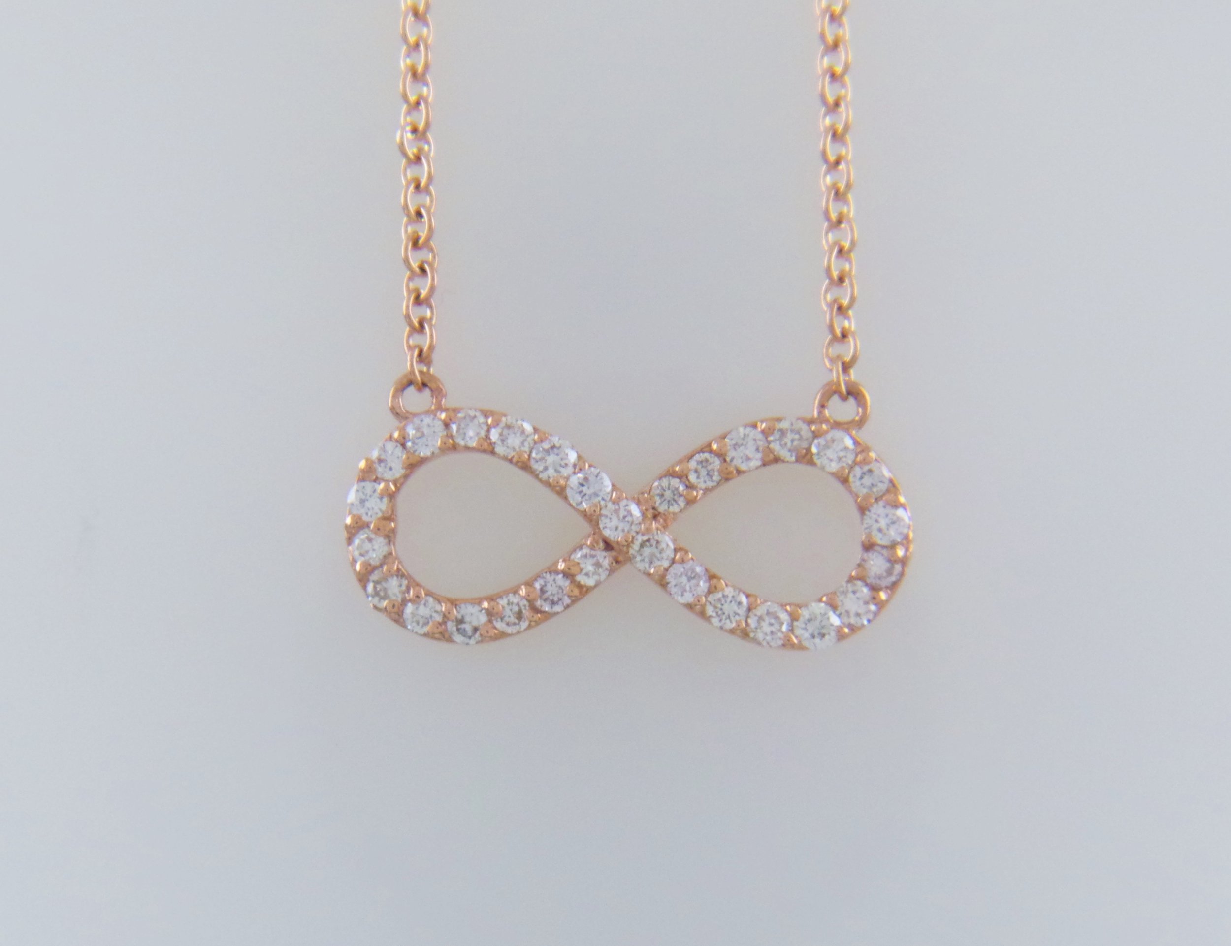 Rose gold diamond Infinity necklace