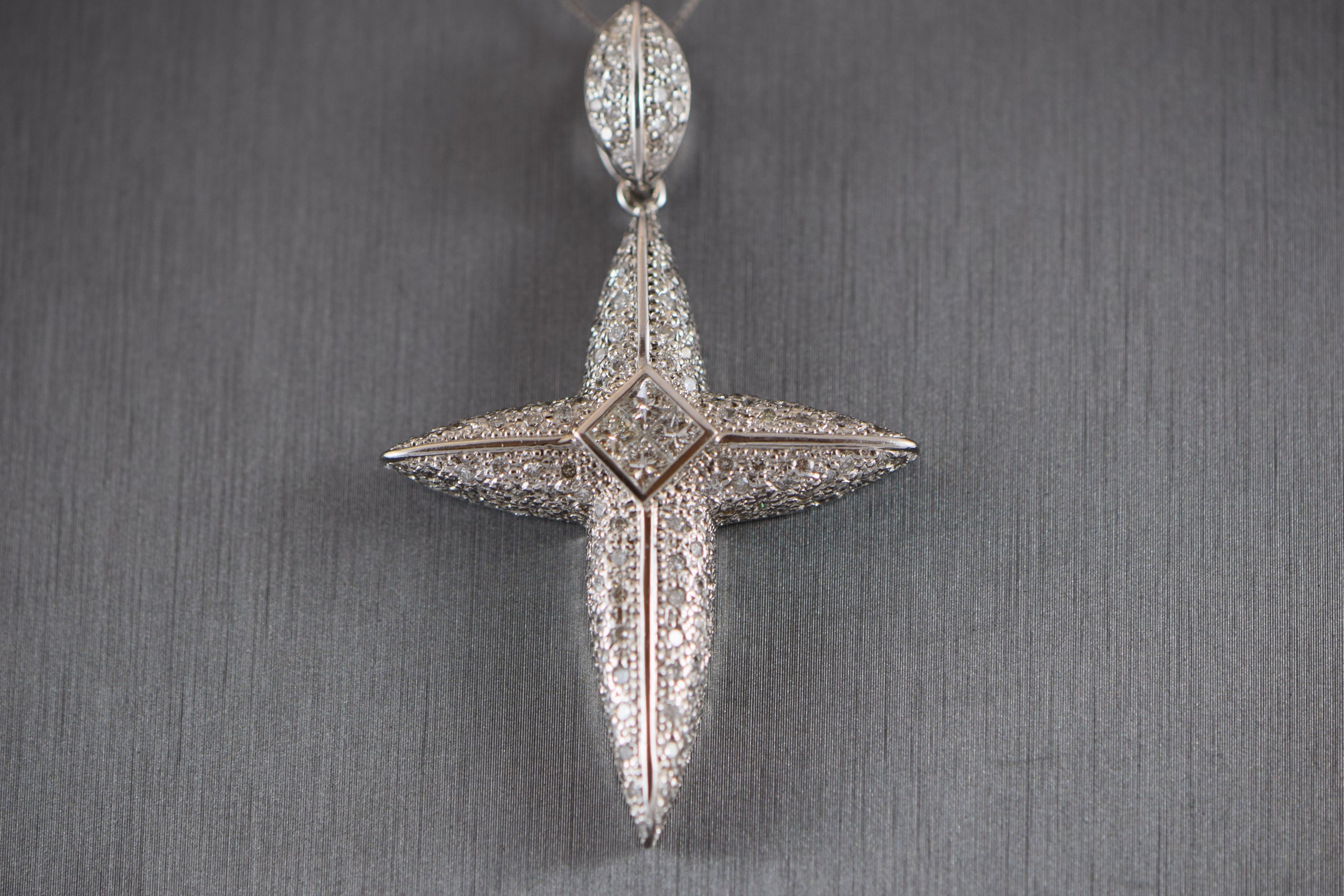 Diamond cross pendant