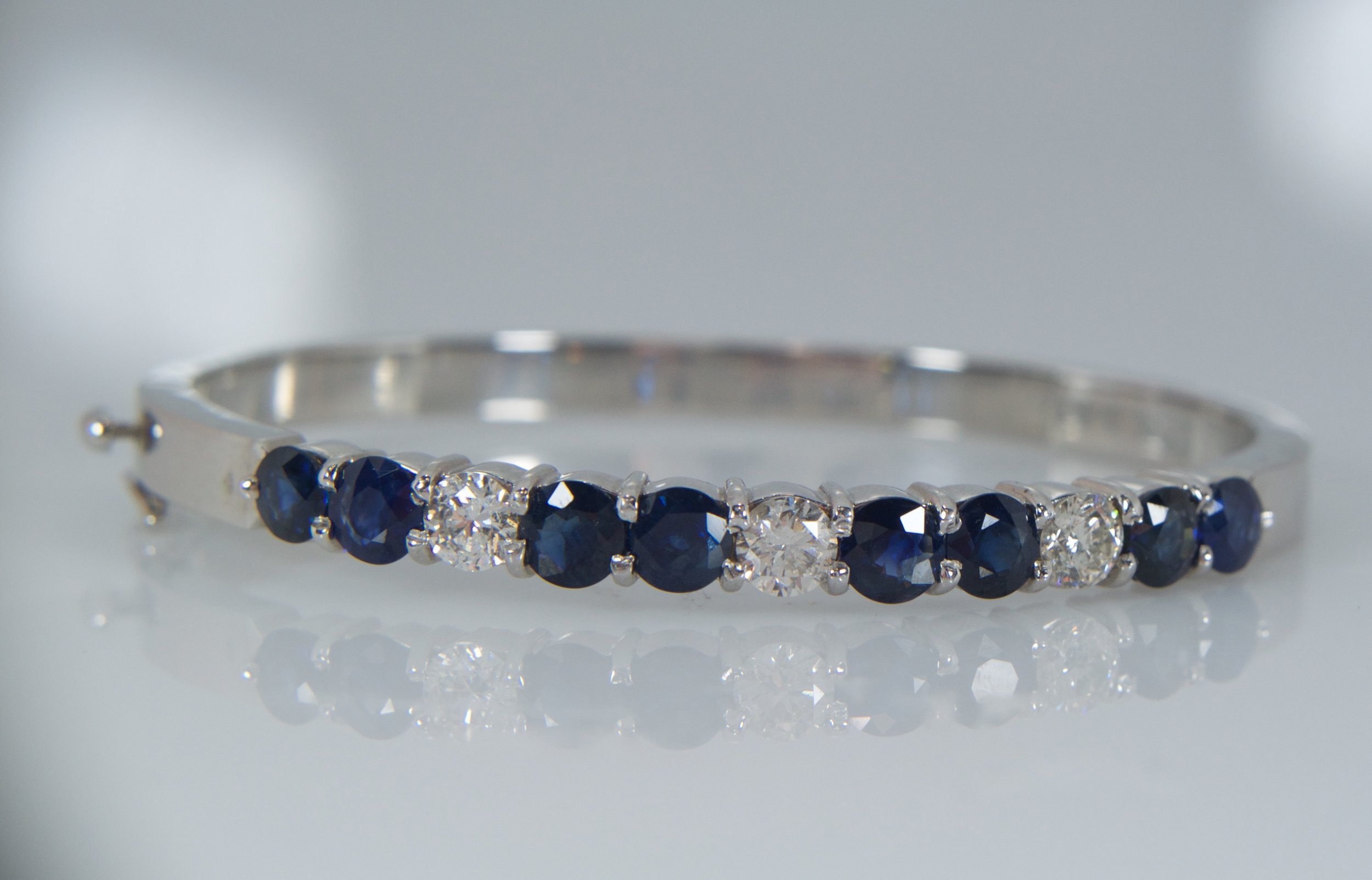 Diamond and Sapphire bangle bracelet