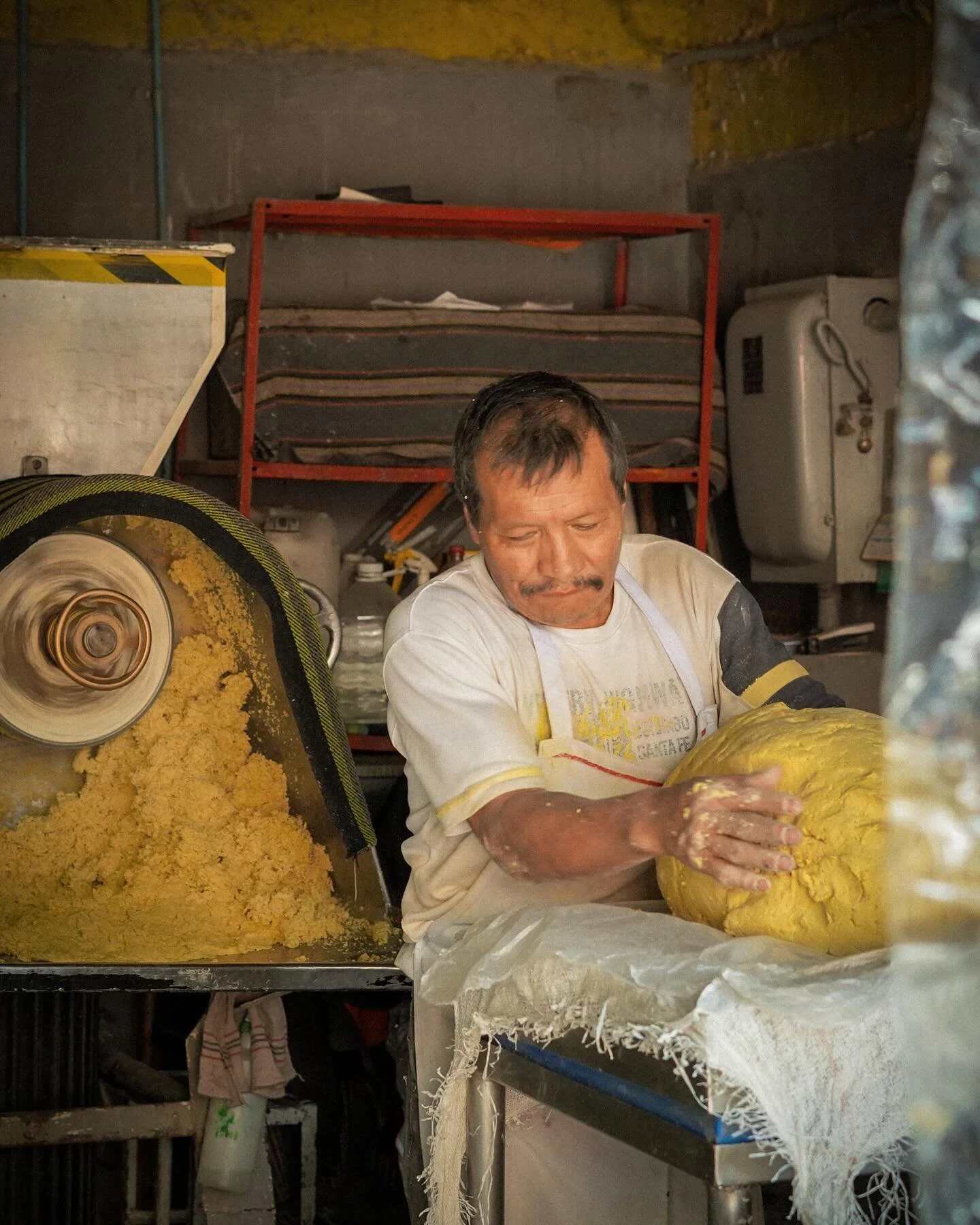 Perhaps he&rsquo;s making masa dough?