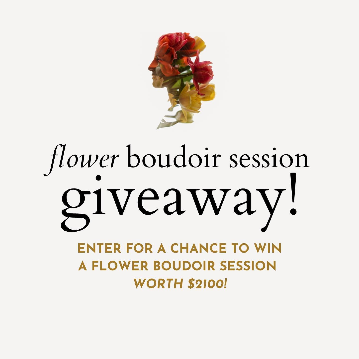 My studio Flower Party is this Sunday 5/19, and I decided that the occasion calls for a giveaway!! So, I&rsquo;m raffling off a *flower boudoir session* worth $2100! Swipe for details on how to enter - you can get entries here on instagram, or in per