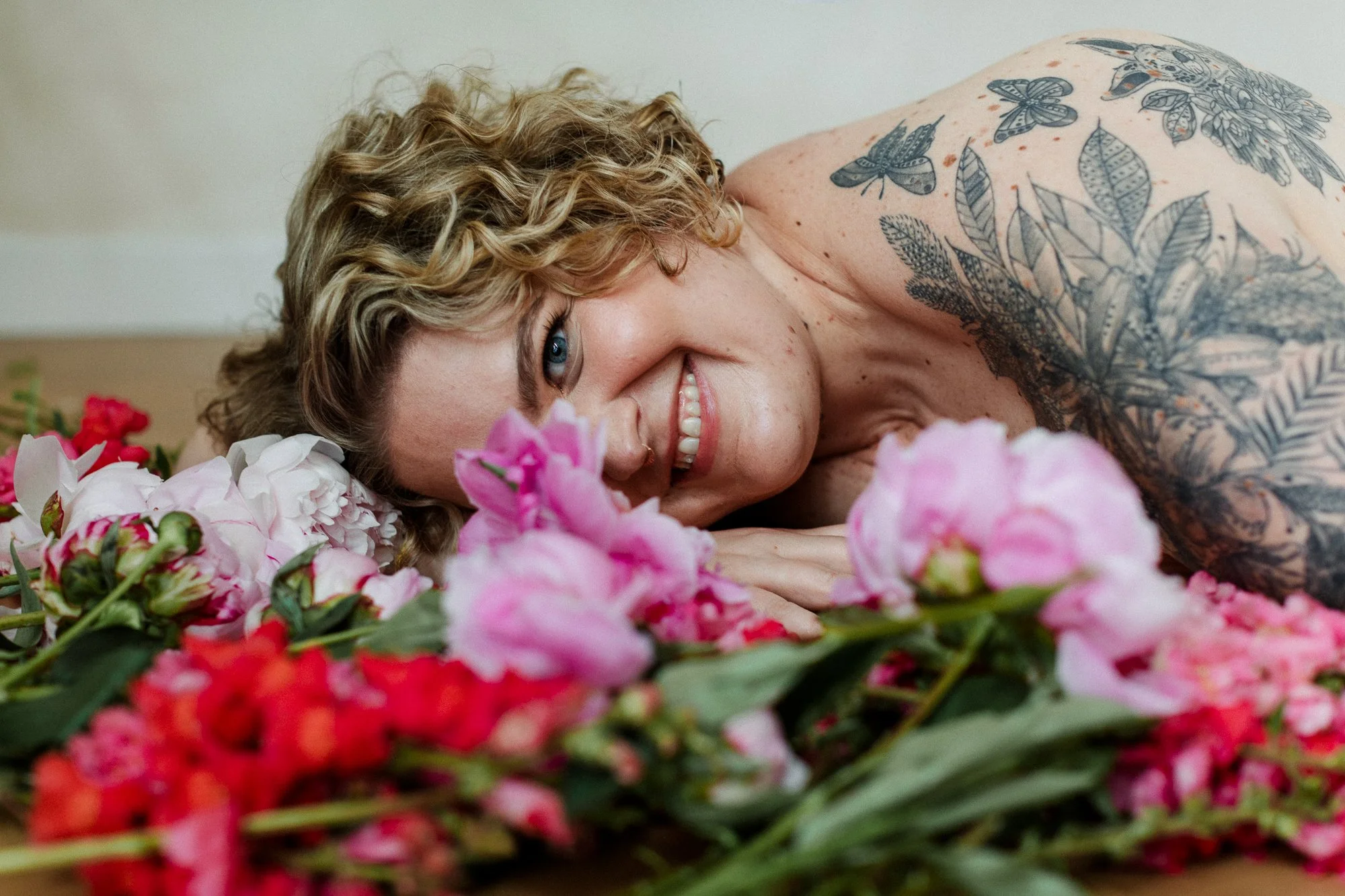 Lindsey's authentic + empowering flower boudoir session