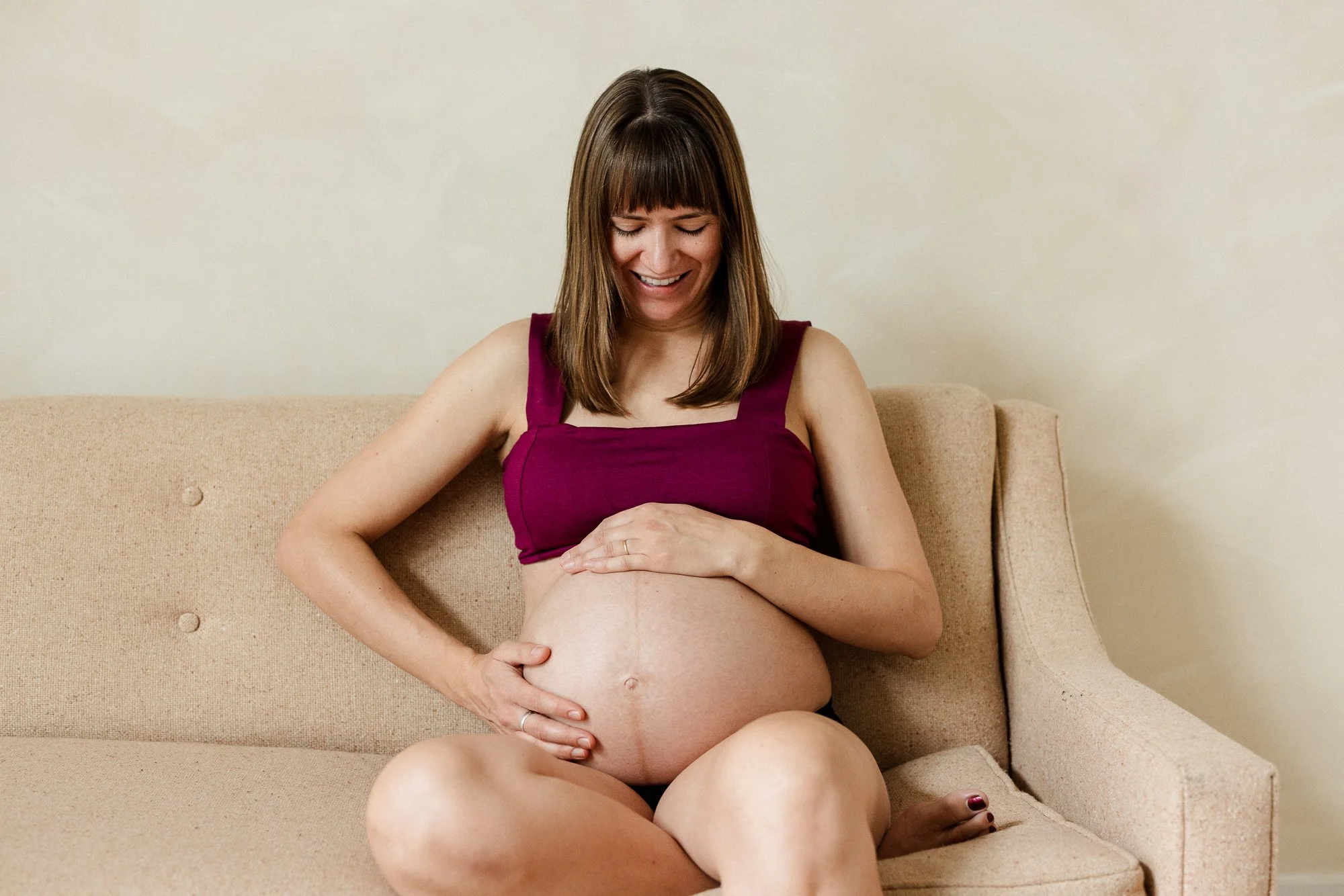 A cozy maternity boudoir session in Minneapolis
