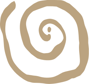 Close-up of a brown spiral pattern on a black background.