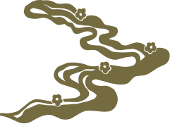 Stylized drawing of a winding, smoky river or stream.