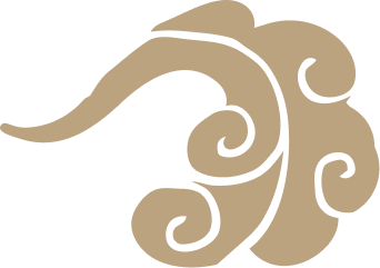 Stylized beige cloud with swirling patterns on a black background.