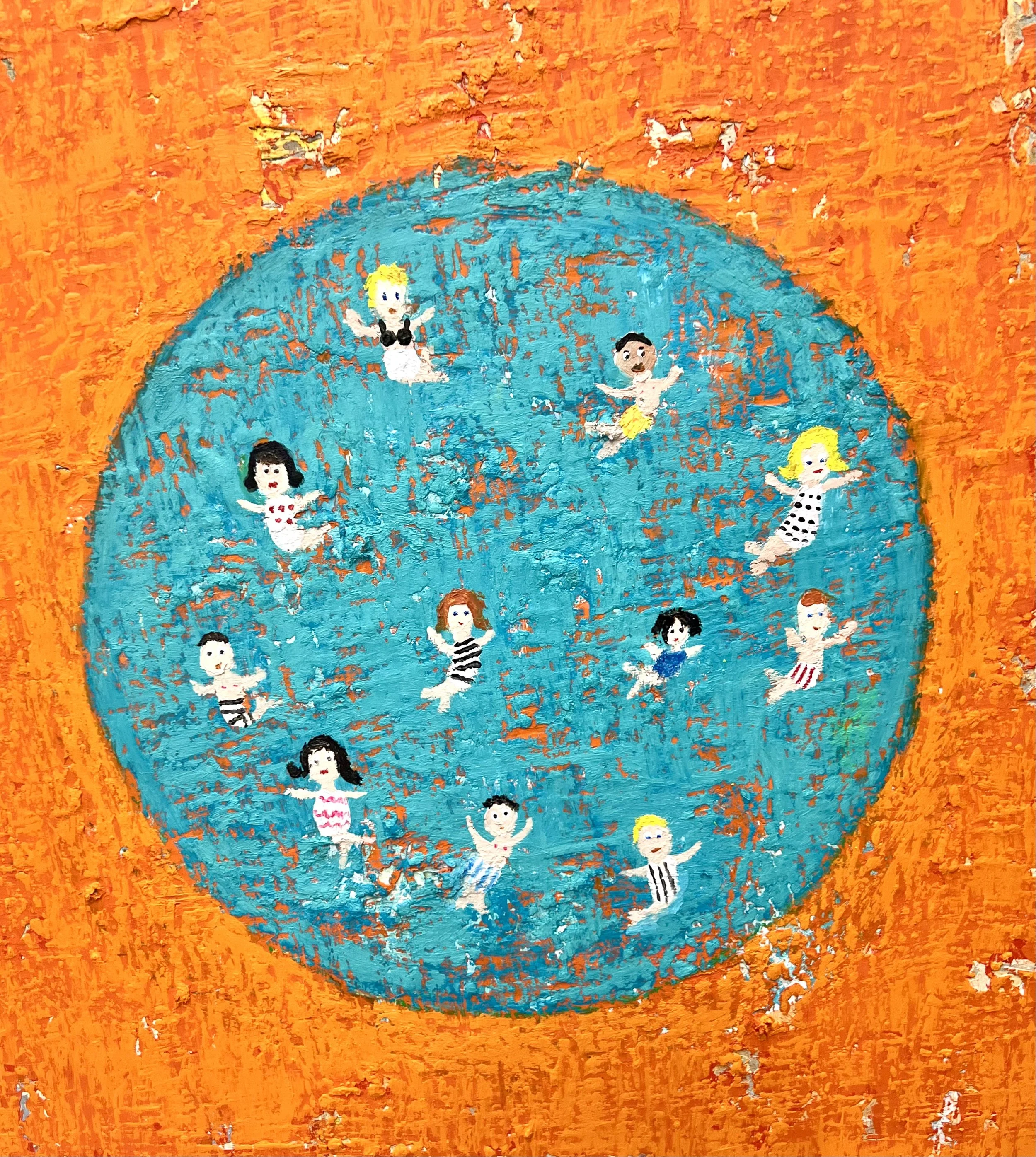 "Get out of your Bubble, People"  30"x30"x1.25" oil on canvas $3200